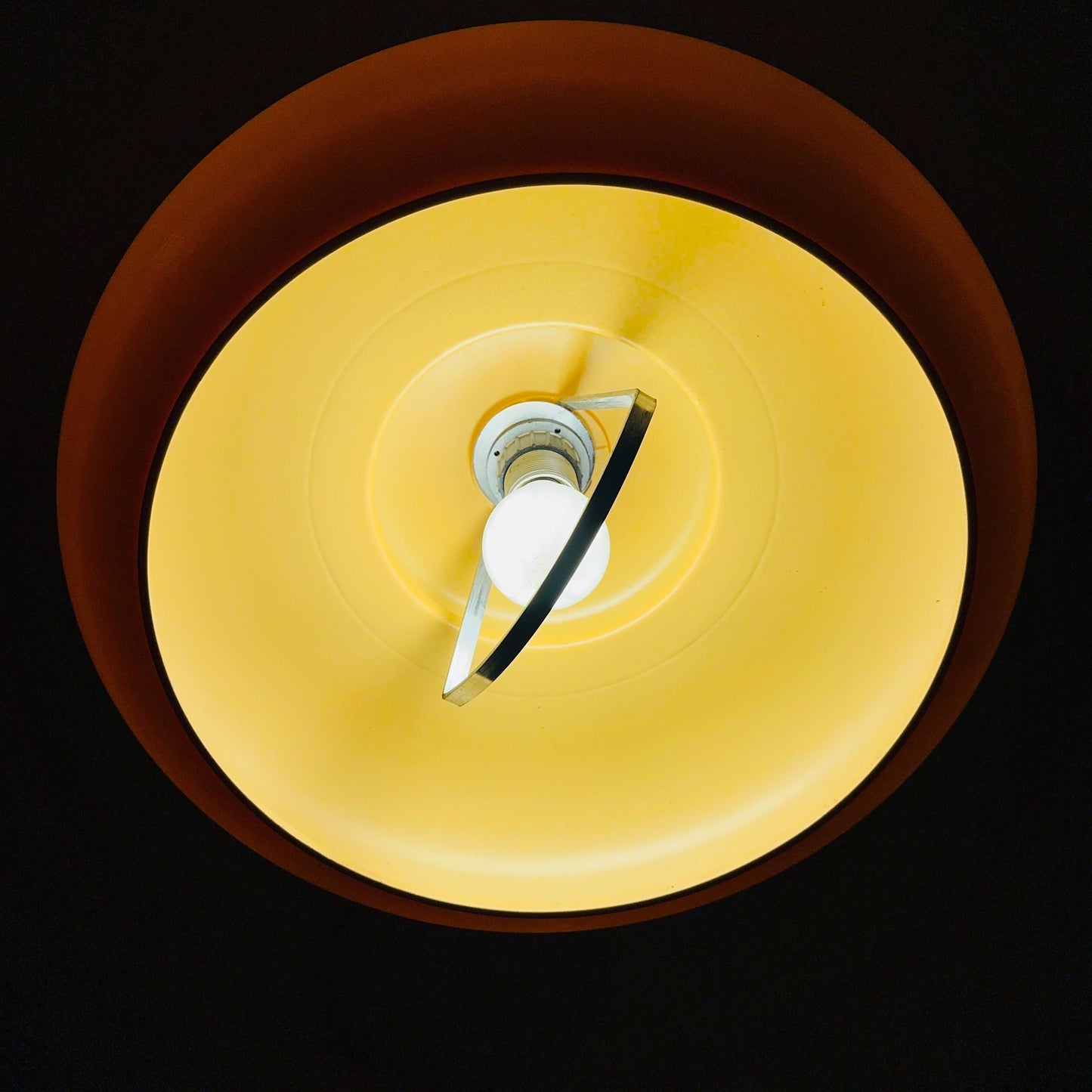 Mid-Century Space Age Adjustable orange Pendant Lamp | Germany 1970s