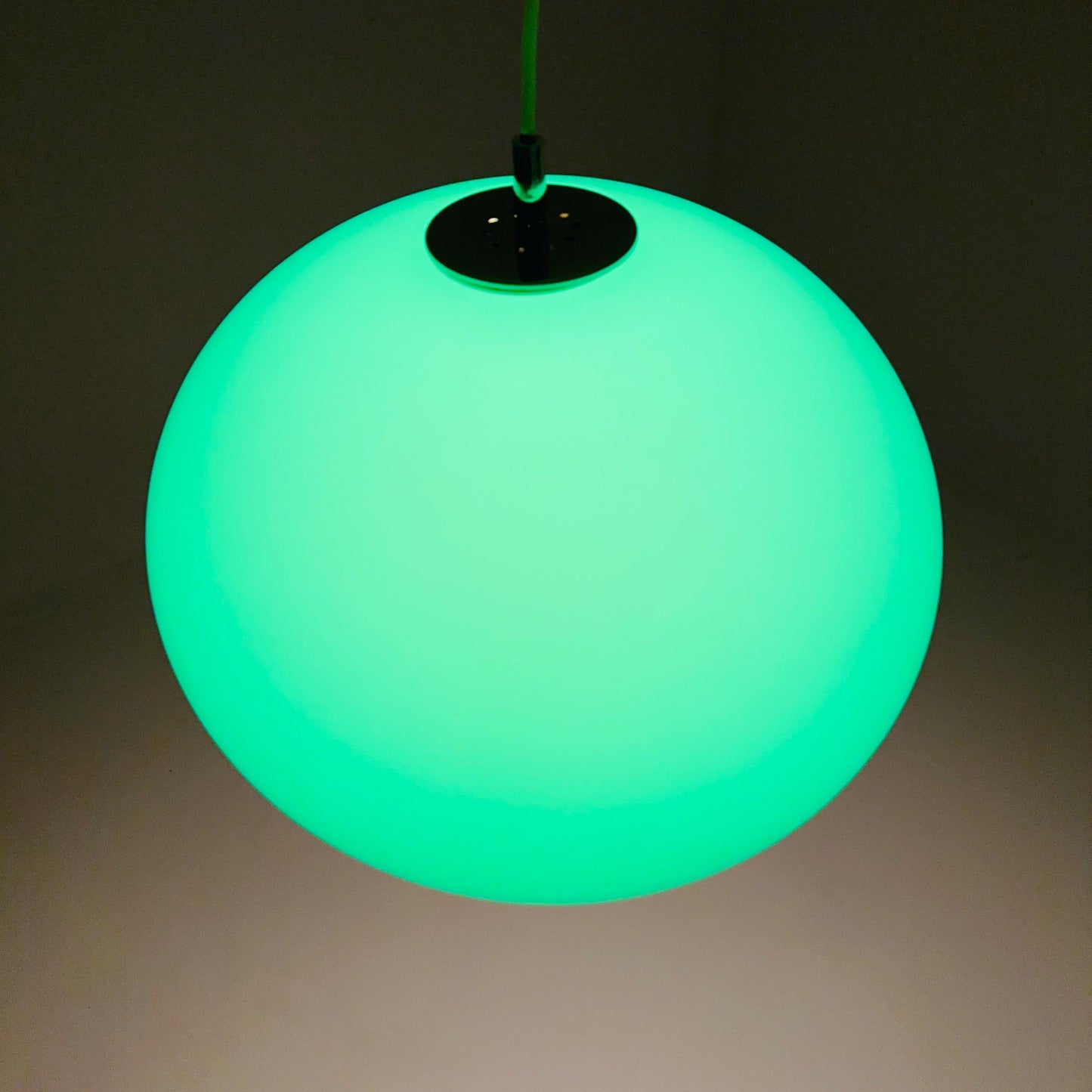 Mid century Pendant Green Harvey space age lamp by Guzzini for meblo , 1970s Italy