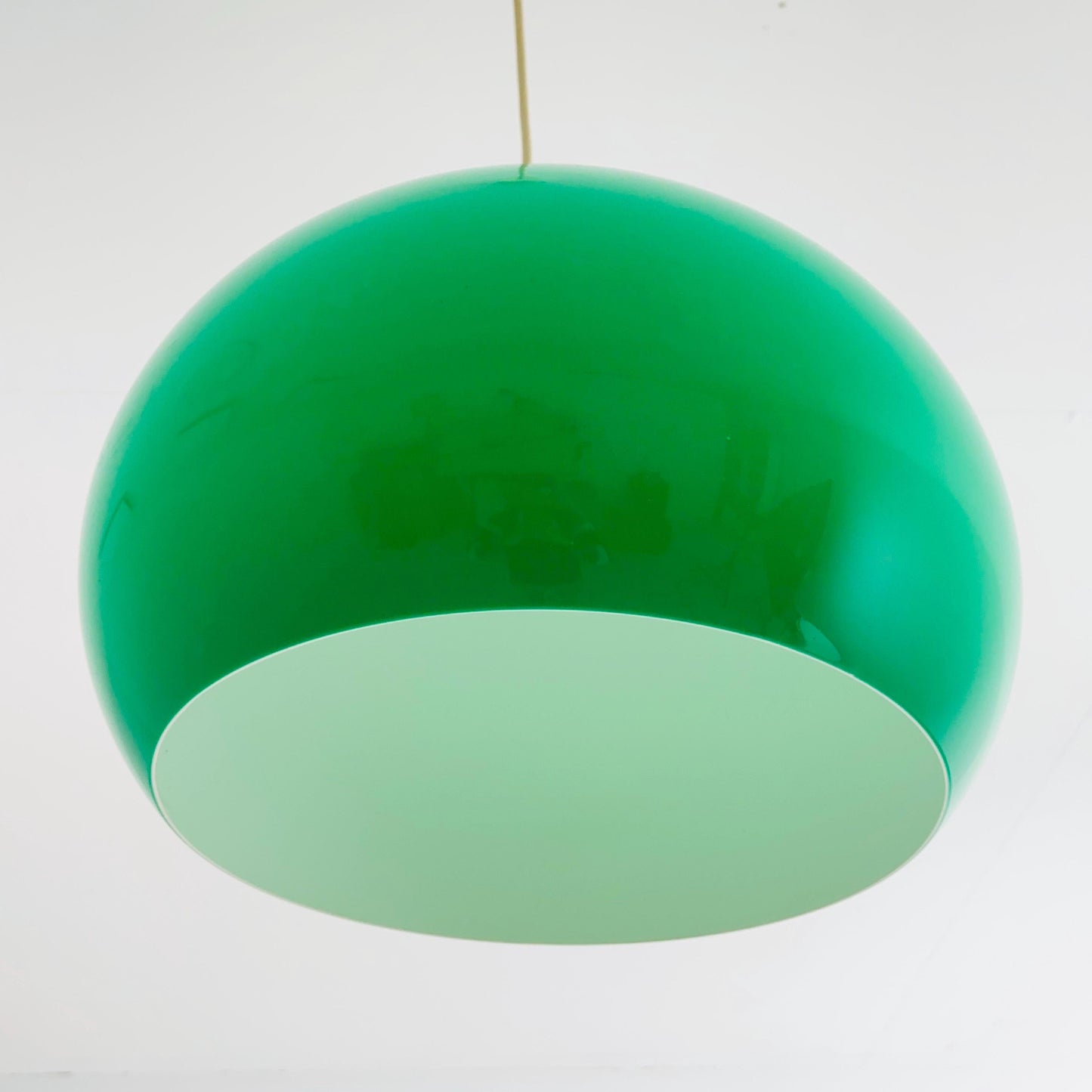 Mid century Pendant Green Harvey space age lamp by Guzzini for meblo , 1970s Italy