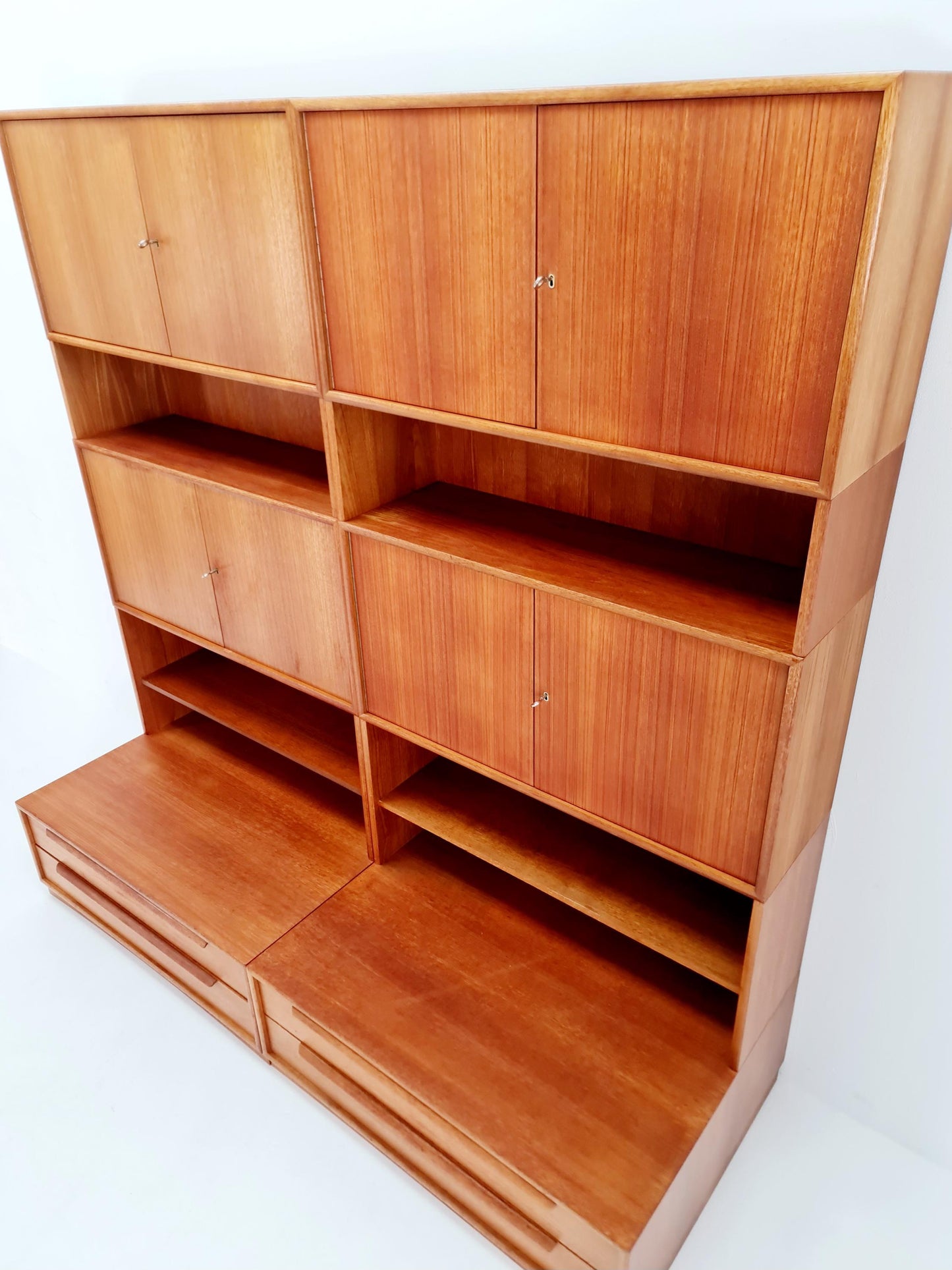 German vintage bookshelf system/ book case teak by WK Möbel 1960s