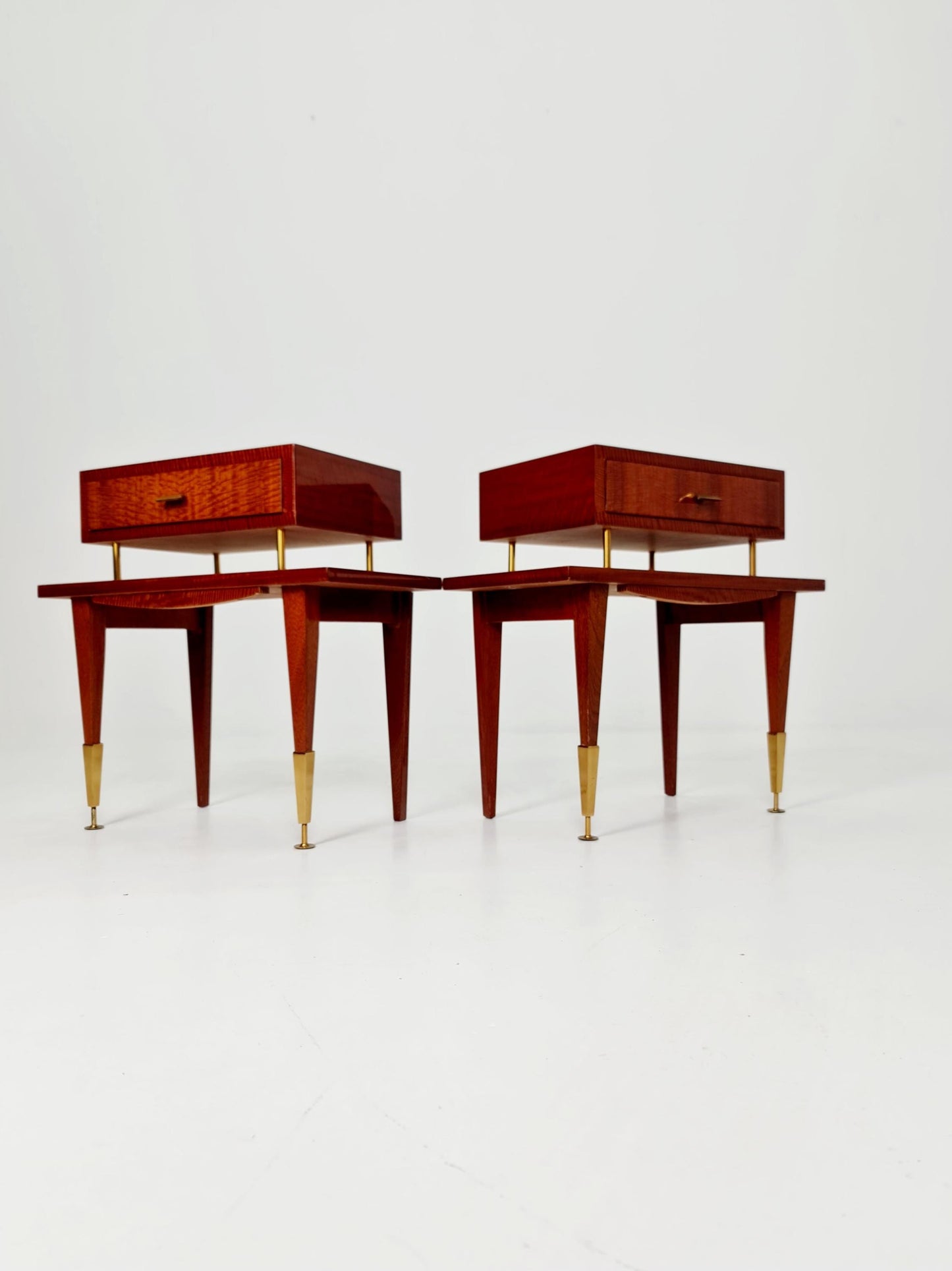 Rare Mid century German Mahagoni side tables/ Bedside tables/ Nightstands, , 1970s, set of 2