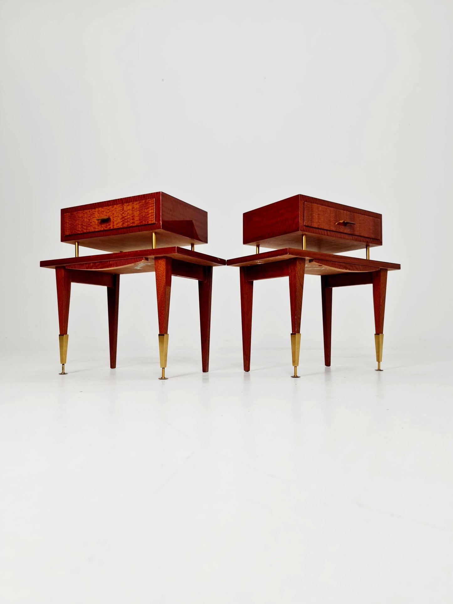 Rare Mid century German Mahagoni side tables/ Bedside tables/ Nightstands, , 1970s, set of 2
