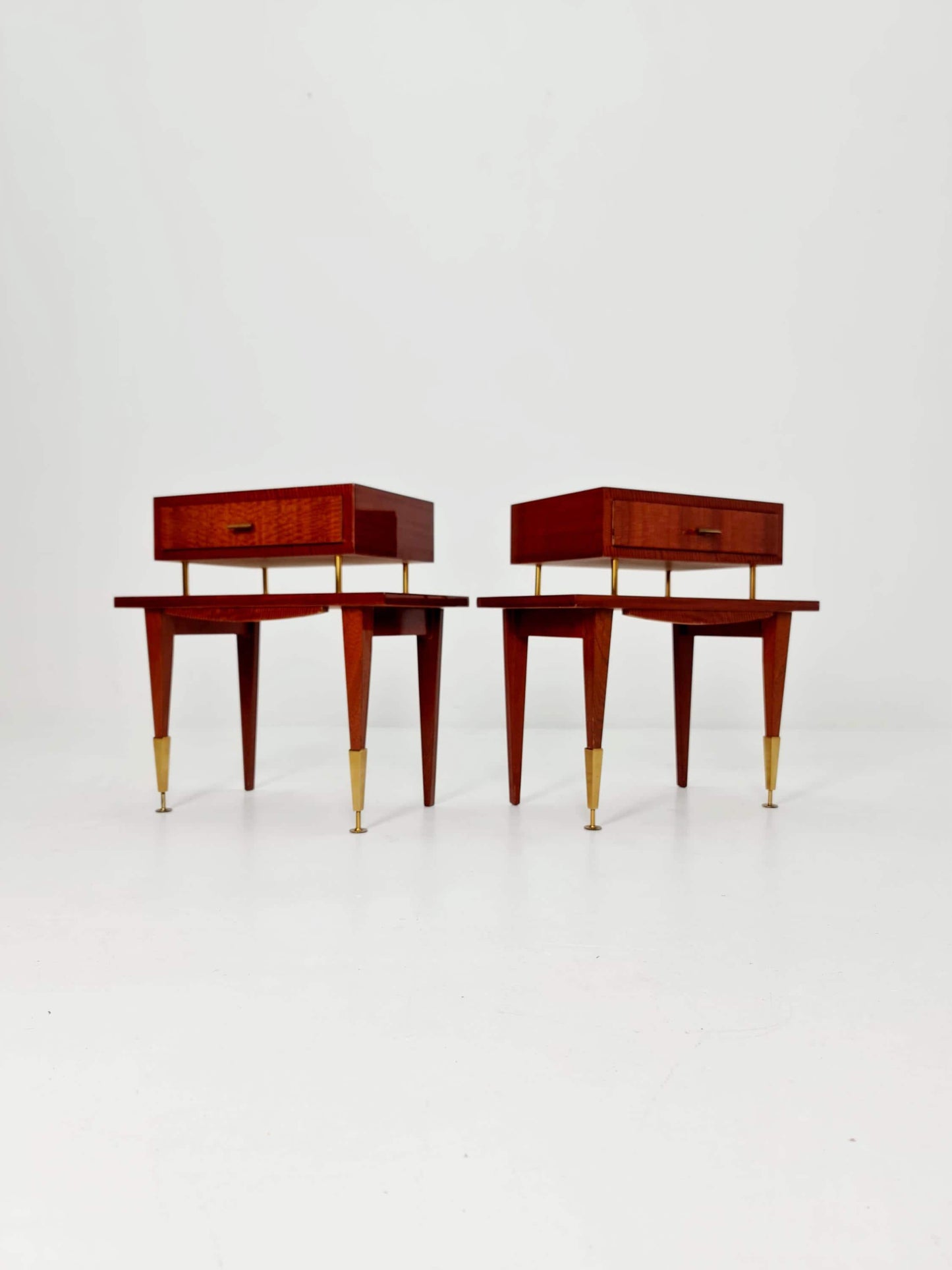 Rare Mid century German Mahagoni side tables/ Bedside tables/ Nightstands, , 1970s, set of 2