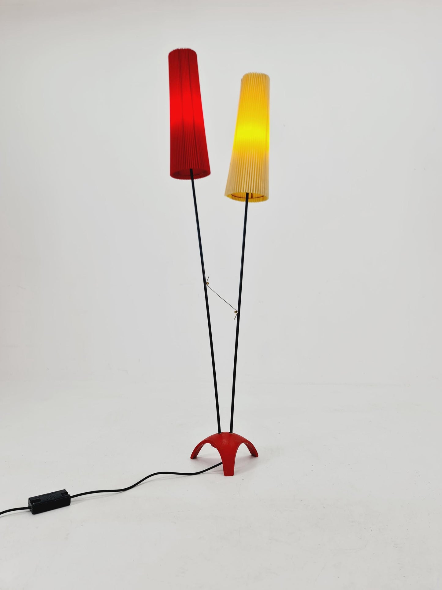 EXTREME RARE brass 1950s vintage floor lamp / bag lamp mcm