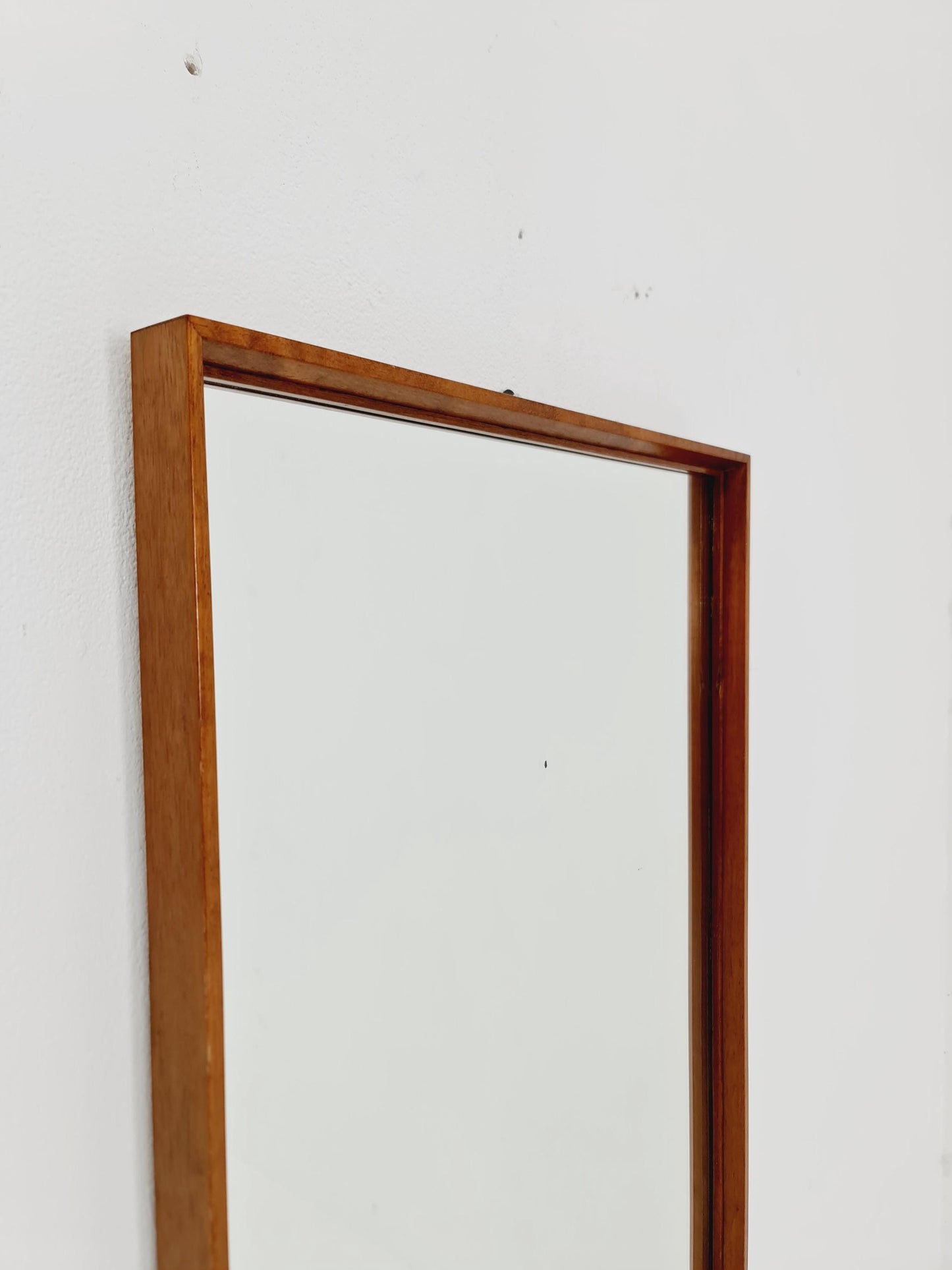 Big Teak German mid-century Modern wall-mounted mirror , 1960s