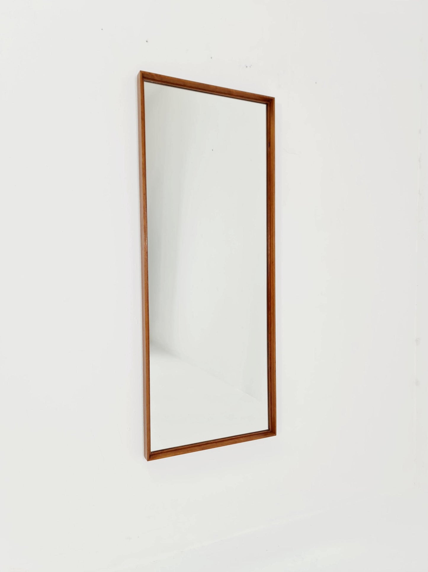 Big Teak German mid-century Modern wall-mounted mirror , 1960s