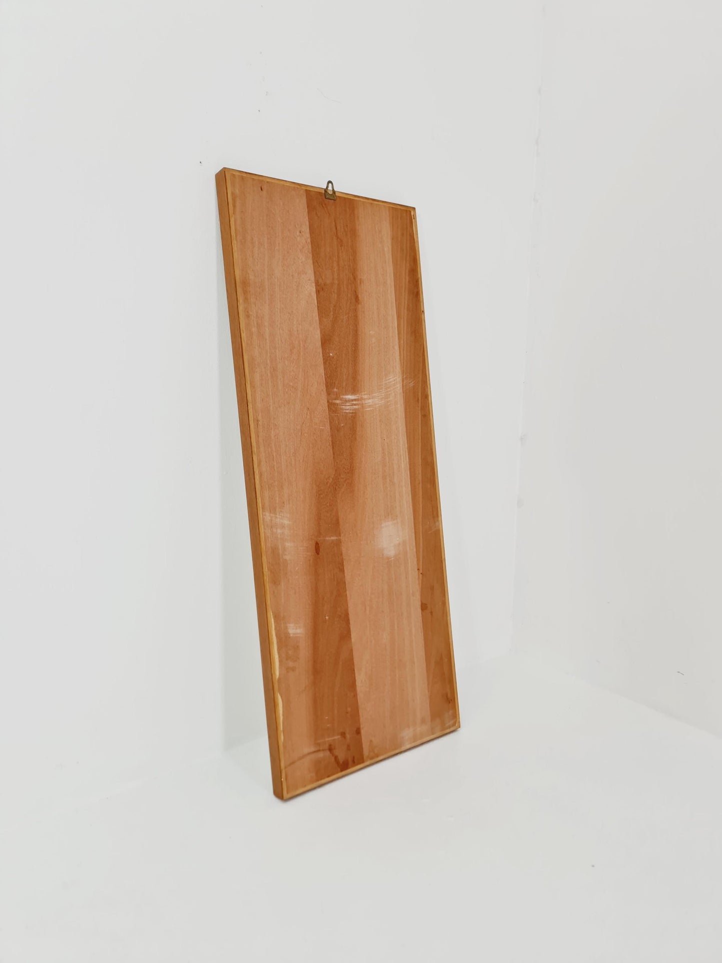 Big Teak German mid-century Modern wall-mounted mirror , 1960s