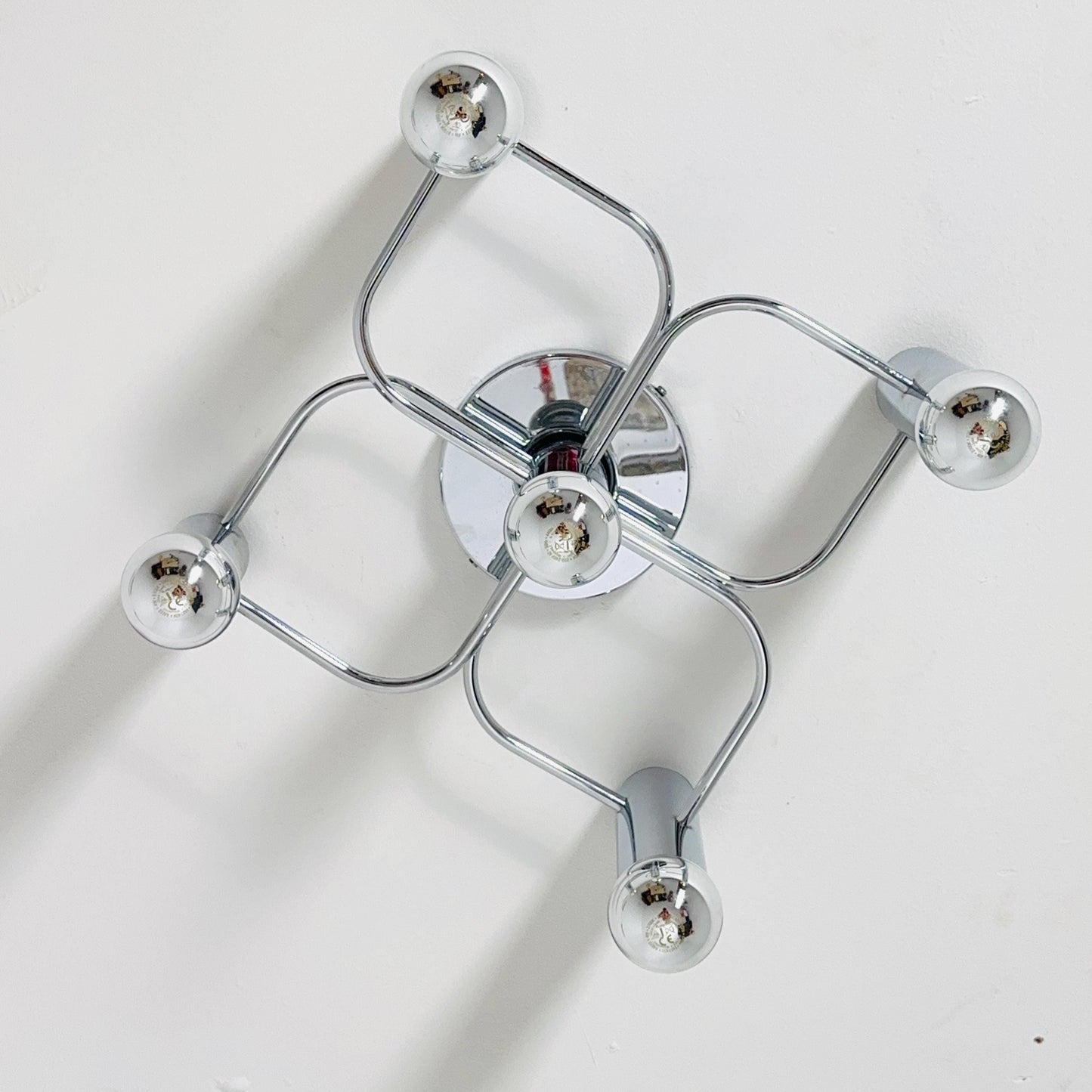 Mid century Space Age Ceiling or Wall Lamp by Gaetano Sciolari for Leola, 1970s, Germany