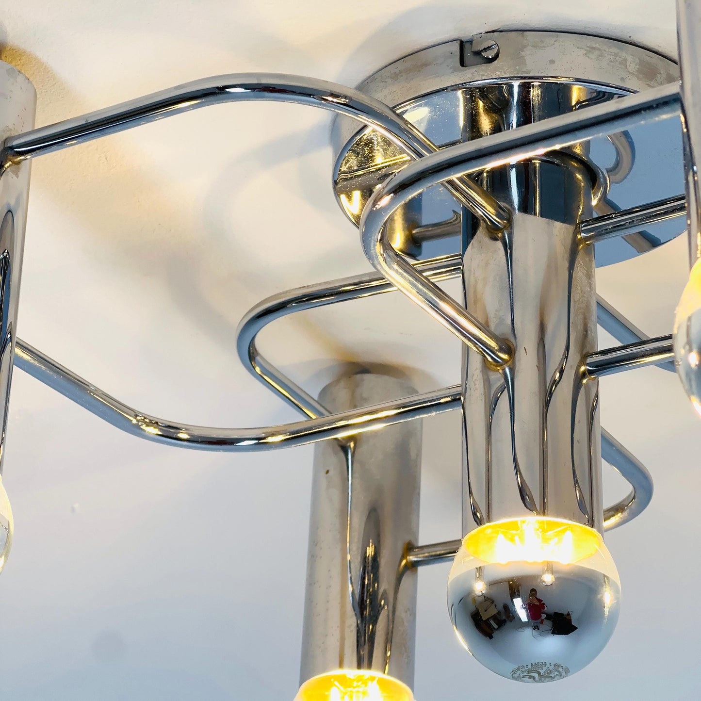 Mid century Space Age Ceiling or Wall Lamp by Gaetano Sciolari for Leola, 1970s, Germany