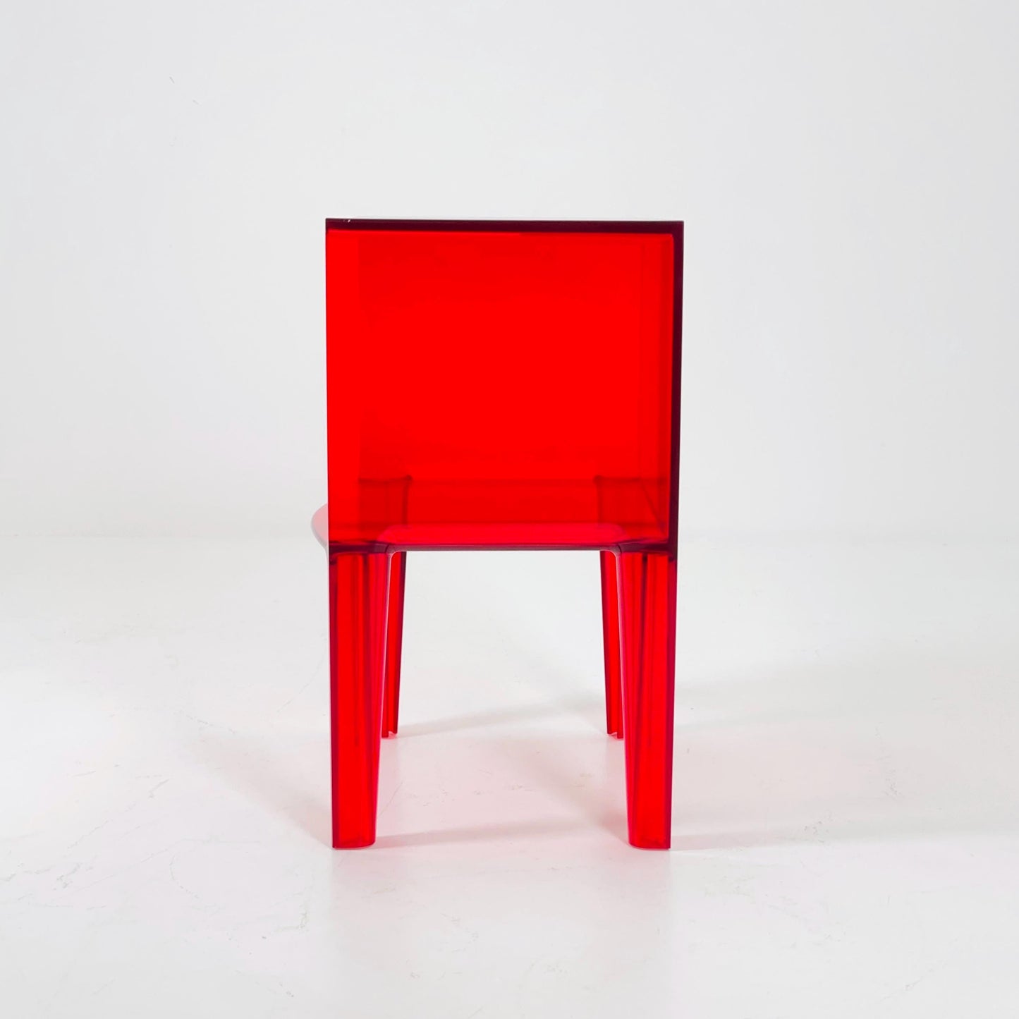 Spaceage Kartell Ghost Buster by Philippe Starck - Eugeni Quitllet – Red Transparent Side Table, for Kartell italy , 2010s