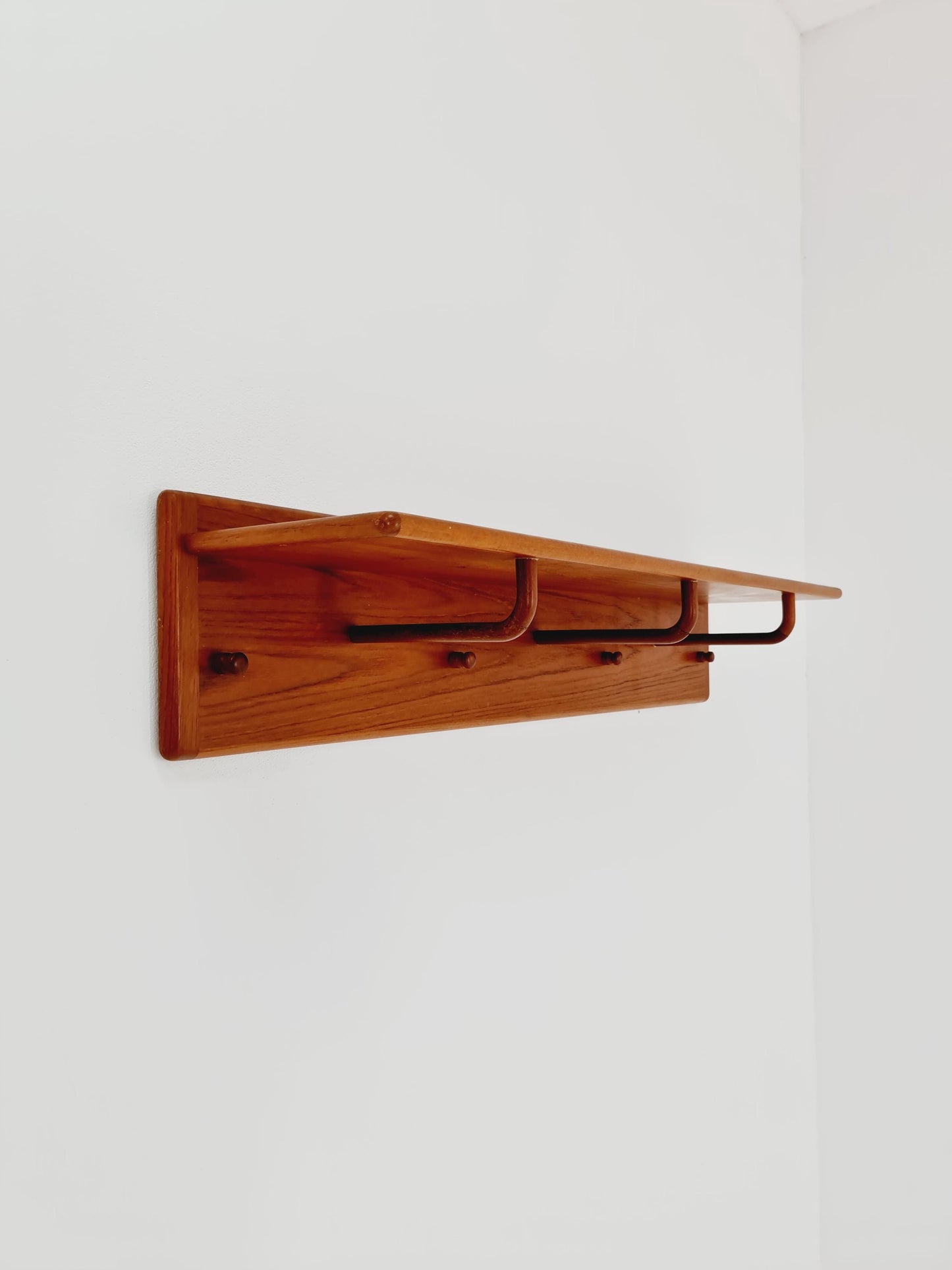 Mid century Danish Wardarobe By Vildbjerg Møbelfabrik, teak wall coat rack 1960s
