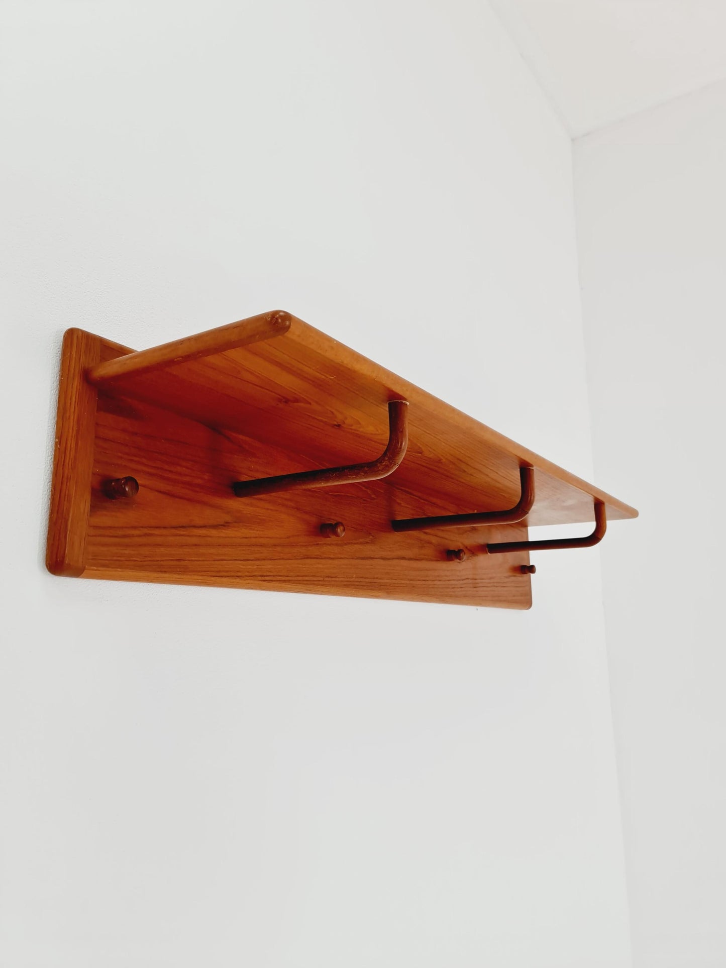 Mid century Danish Wardarobe By Vildbjerg Møbelfabrik, teak wall coat rack 1960s
