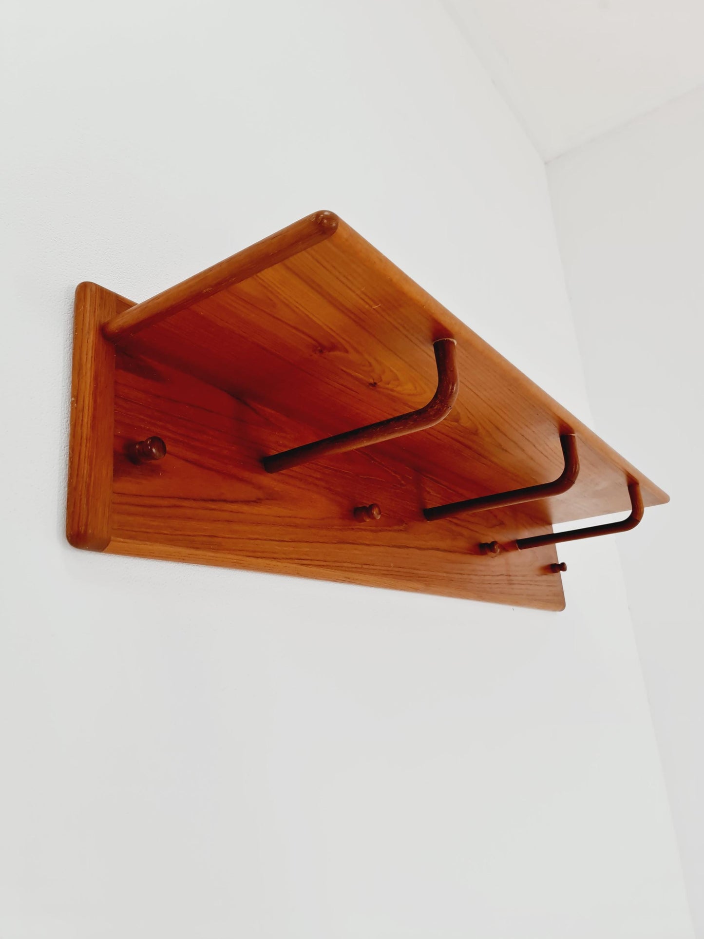 Mid century Danish Wardarobe By Vildbjerg Møbelfabrik, teak wall coat rack 1960s