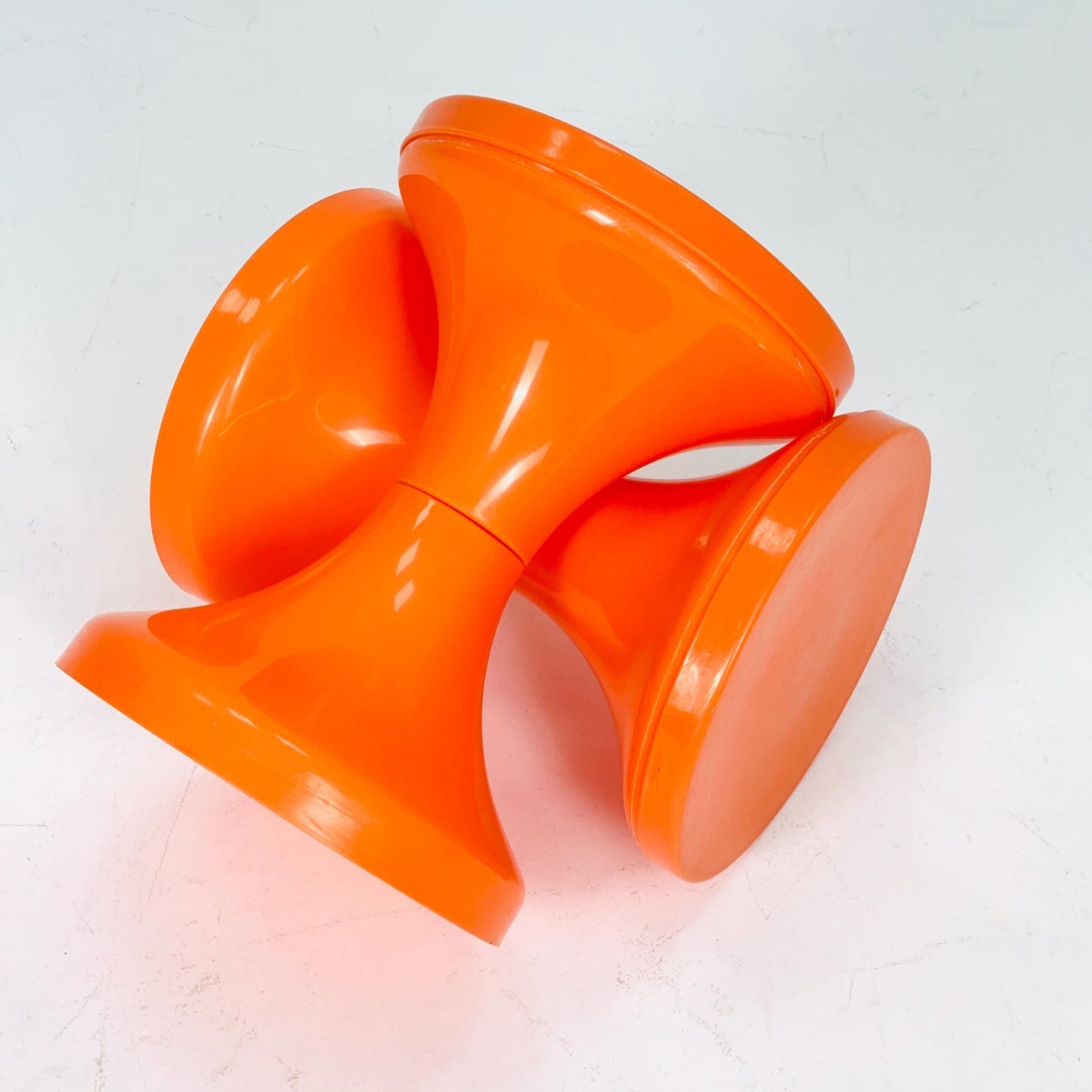 Set of 2 Space age Round German Tuilp stools plastic by Isopelka, 1970s