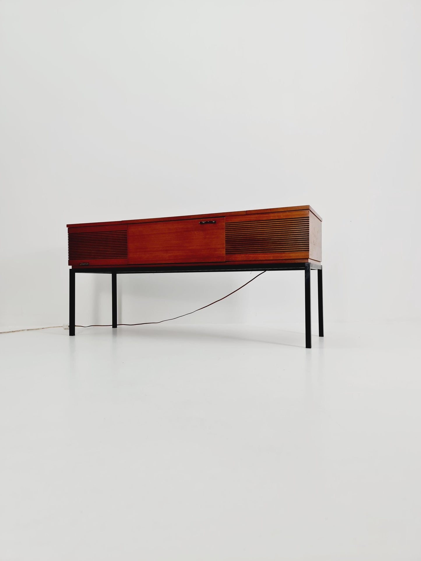 Mid Century Modern scandinavian teak sidboard record player By PHililps , radio bY Rosita