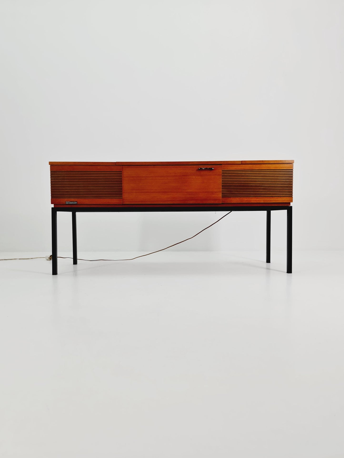 Mid Century Modern scandinavian teak sidboard record player By PHililps , radio bY Rosita