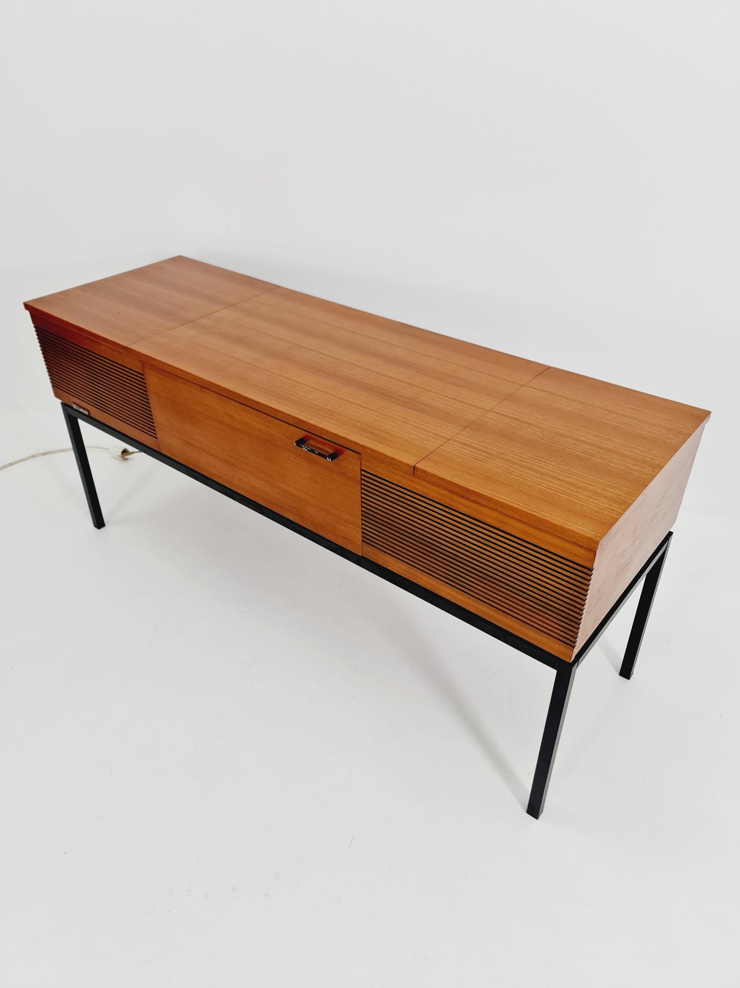 Mid Century Modern scandinavian teak sidboard record player By PHililps , radio bY Rosita