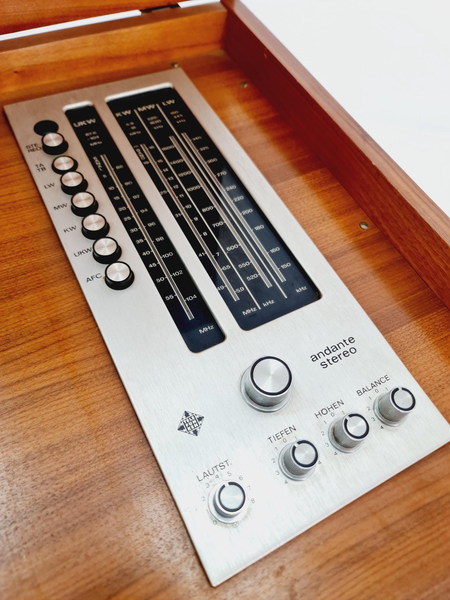 Mid Century Modern scandinavian teak sidboard record player By PHililps , radio bY Rosita