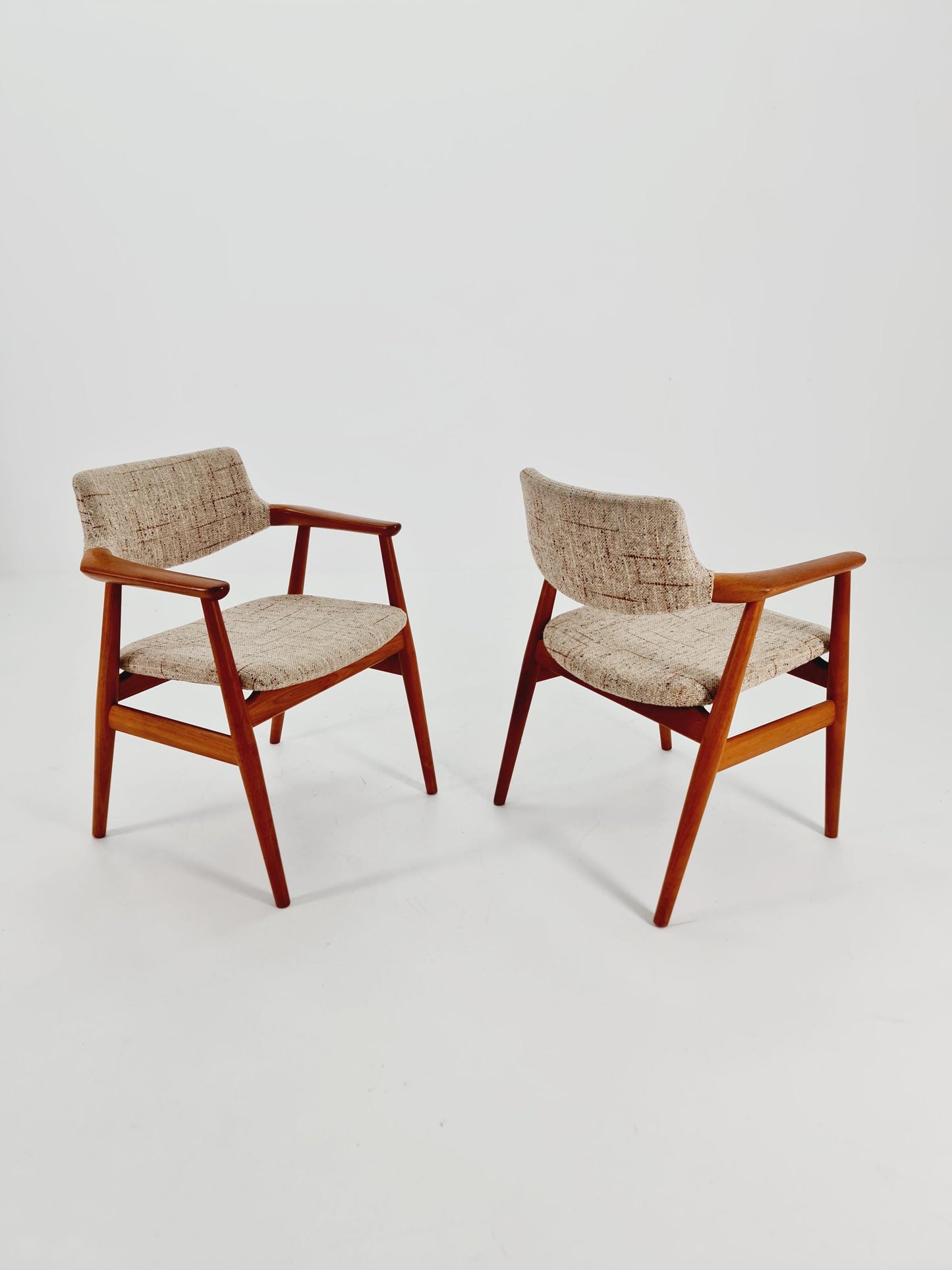 1 of 2 Mid century Danish Teak and Leather arm chair by Svend Age Eriksen for Glostrup from the 60s