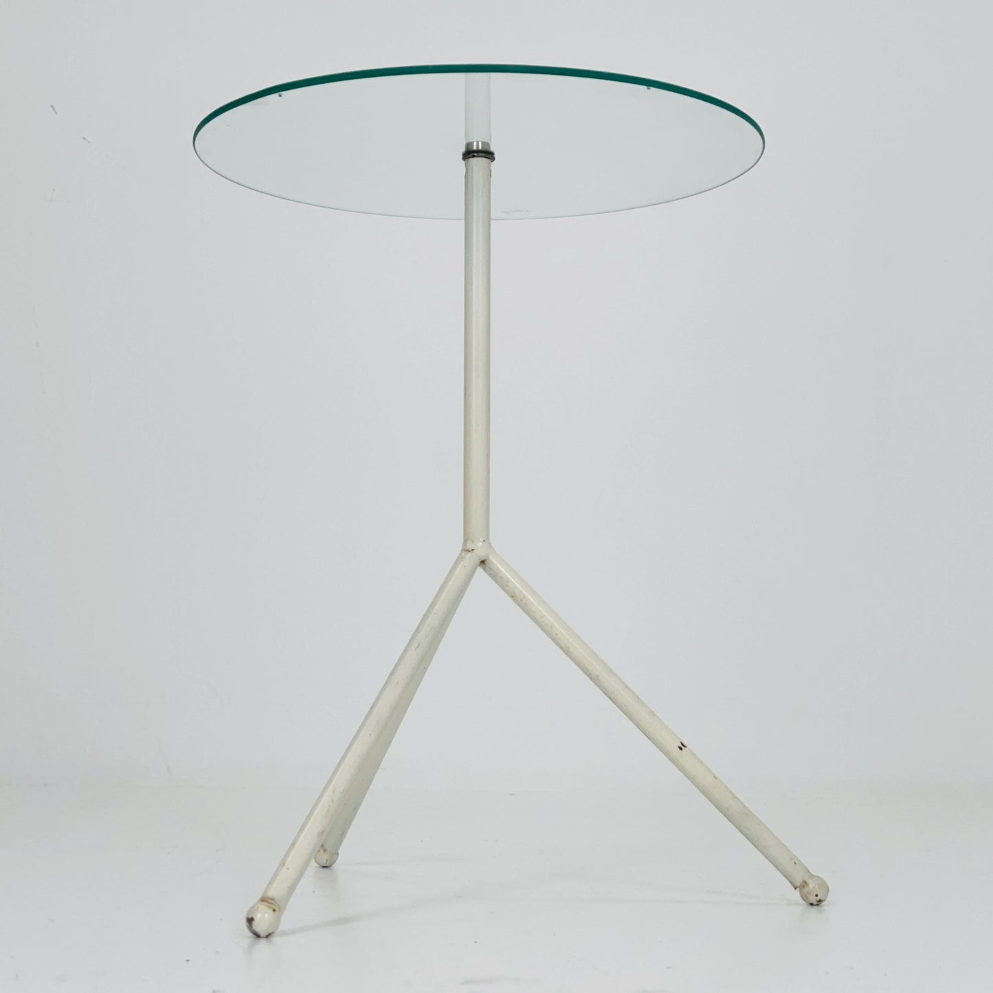Mid-Century round Tripod Glass Side Table – 1980s Germany
