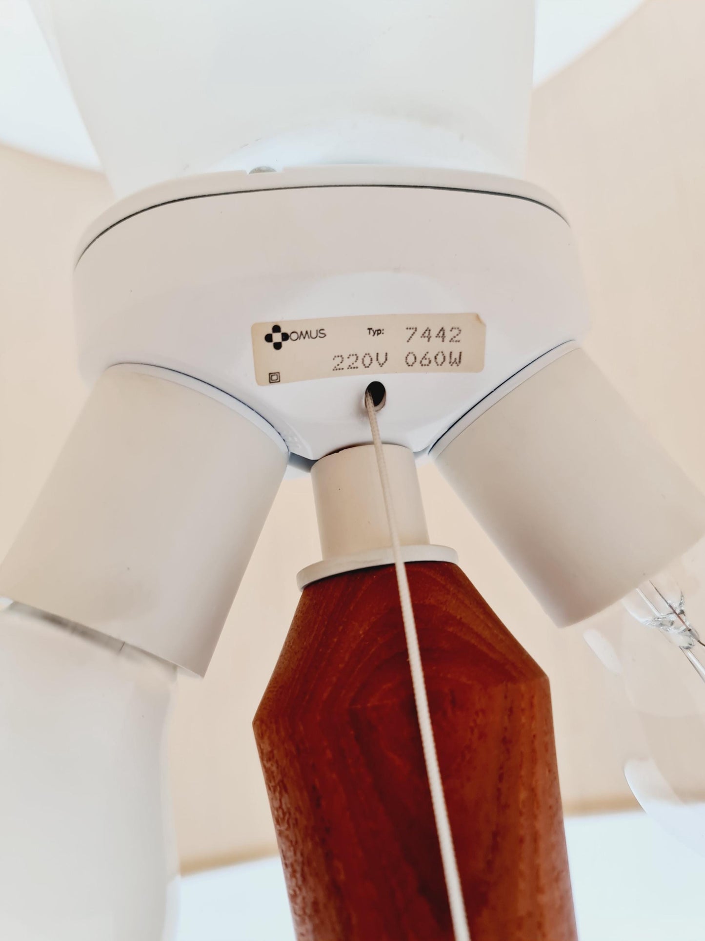 Mid century solid teak table lamp by Domus , 1960s