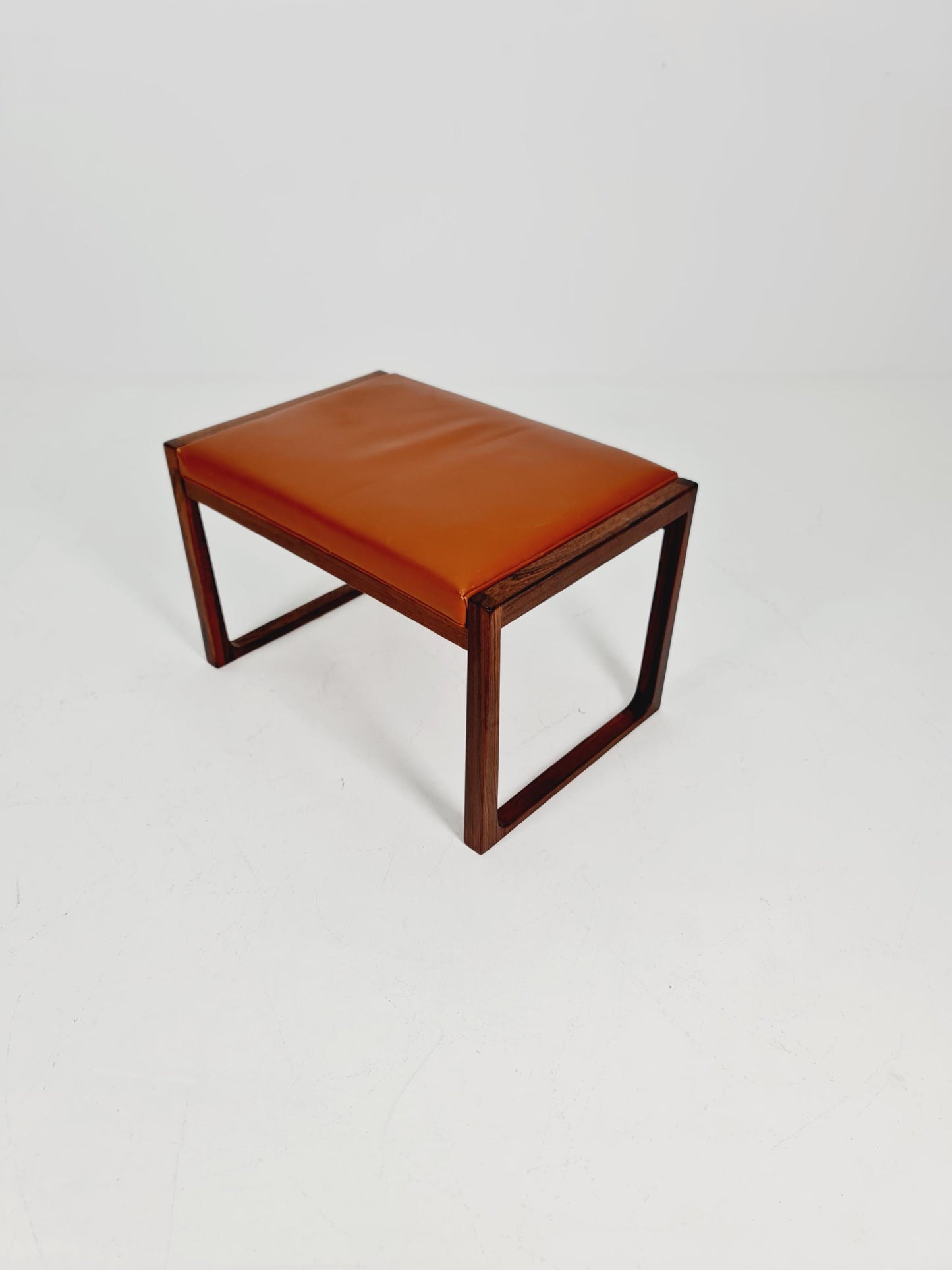 Vintage Danish Rose wood dining stool ottoman , 1960s