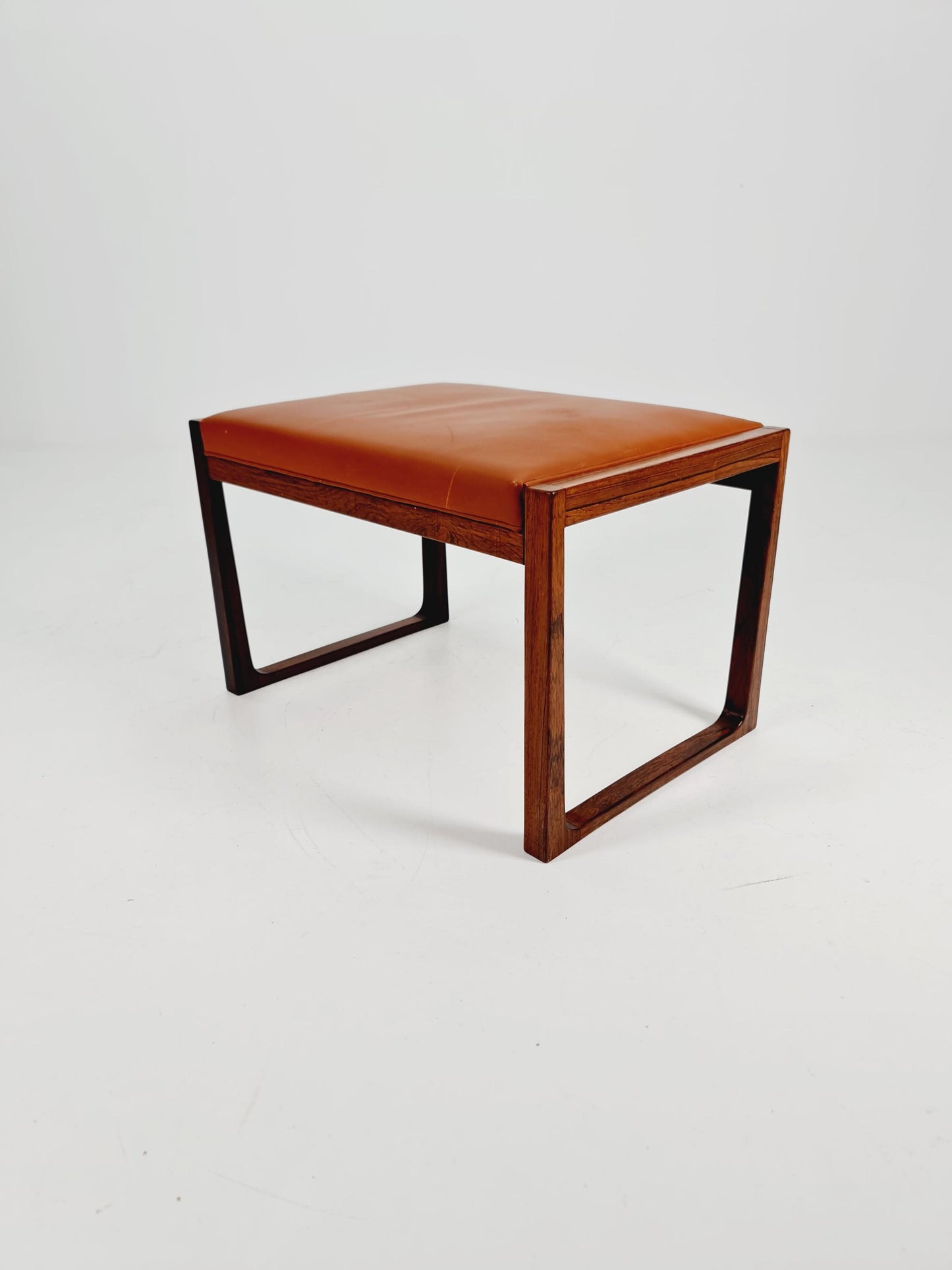 Vintage Danish Rose wood dining stool ottoman , 1960s