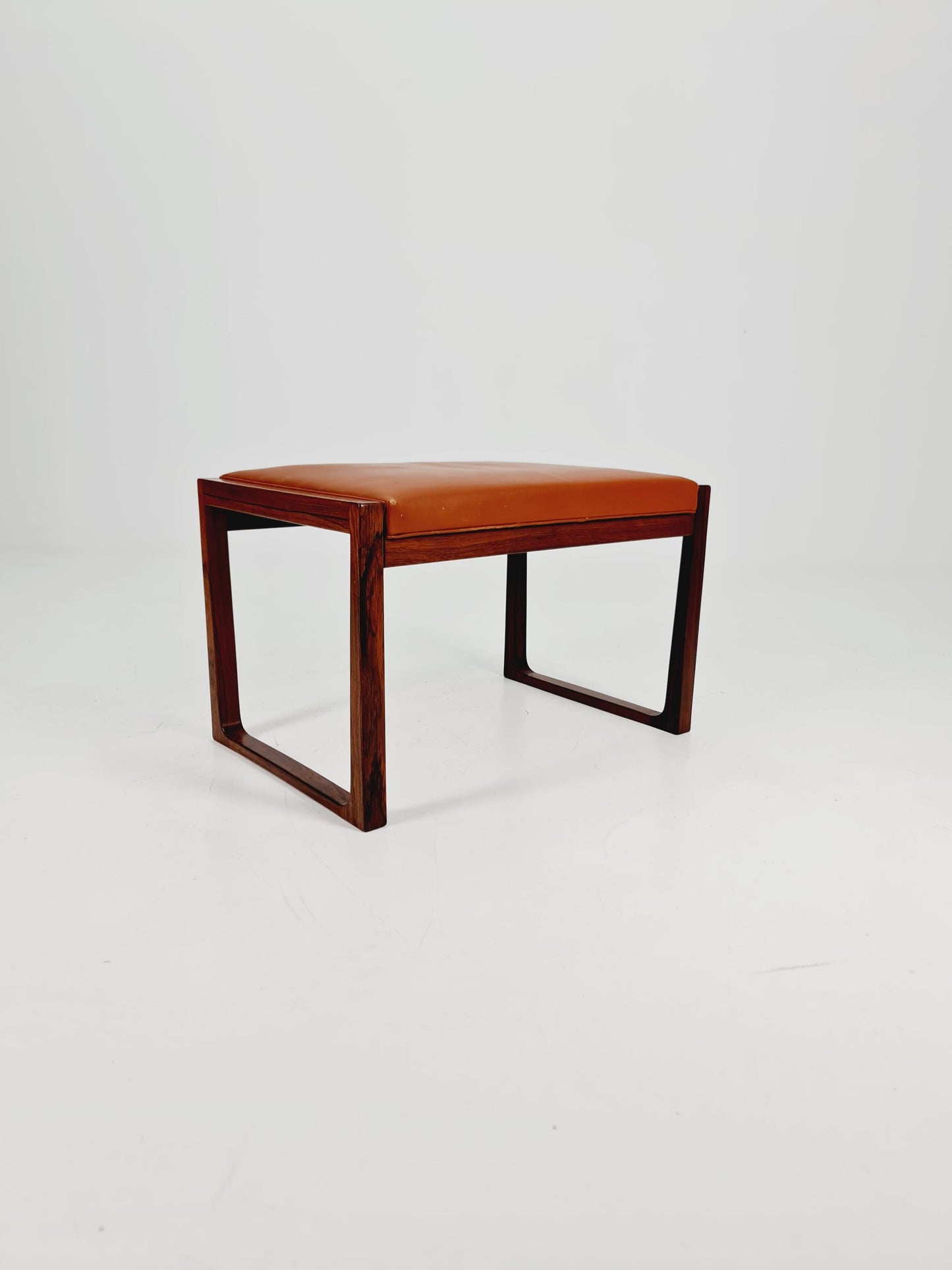 Vintage Danish Rose wood dining stool ottoman , 1960s