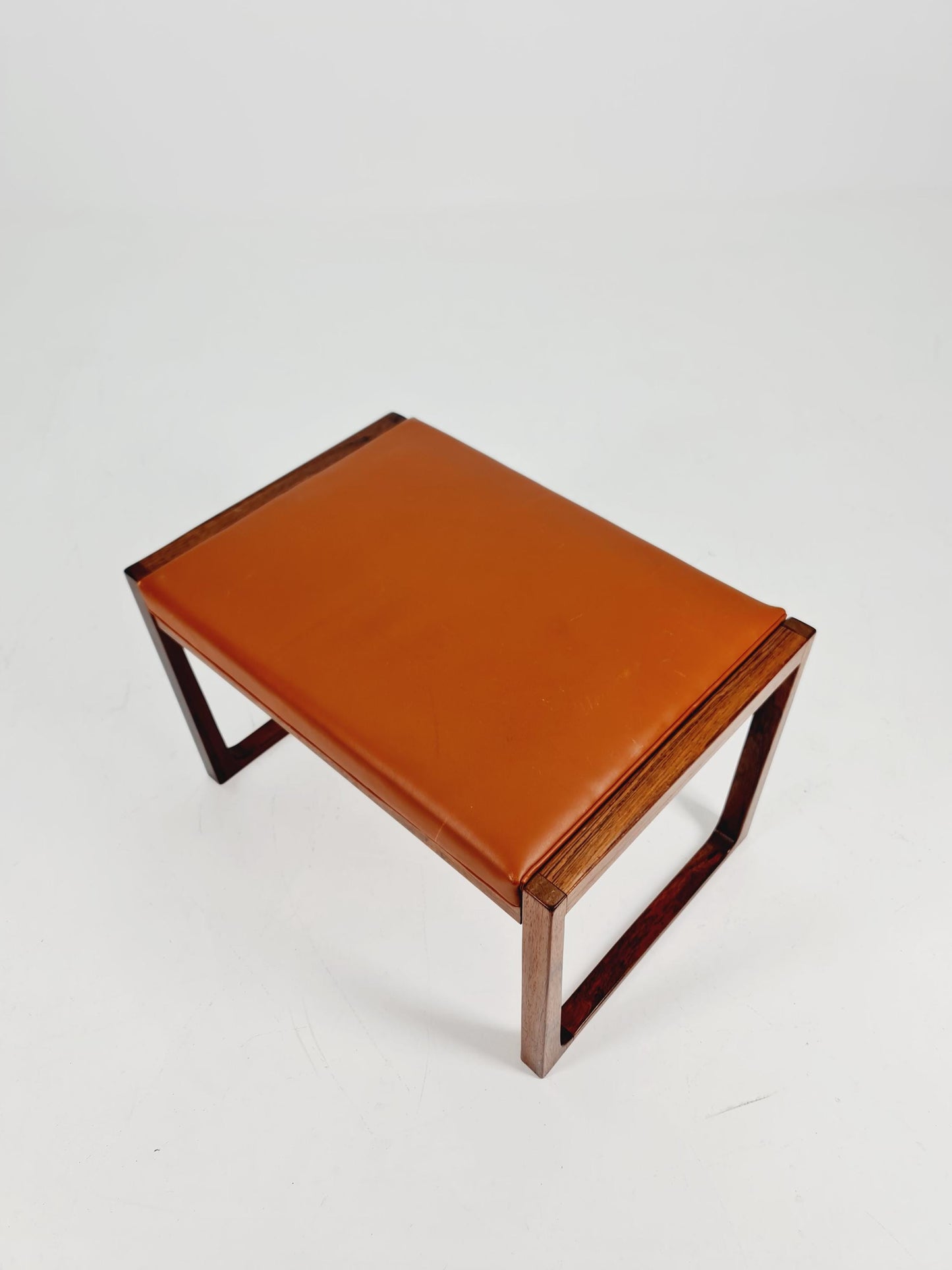 Vintage Danish Rose wood dining stool ottoman , 1960s