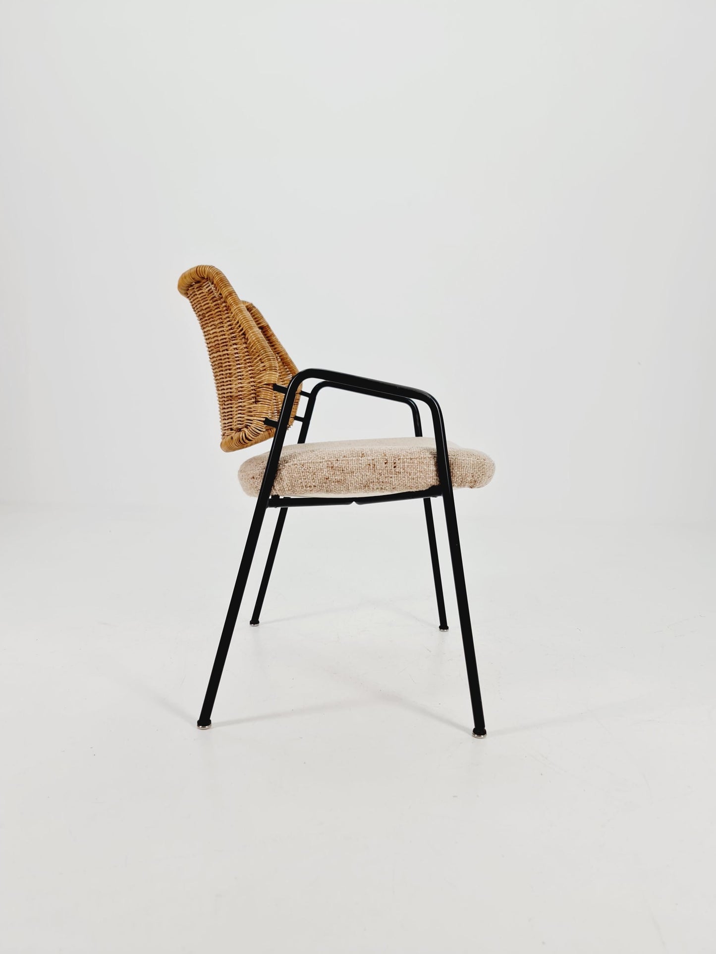 Mid-Century Rattan Basket ArmChair 1970s,
