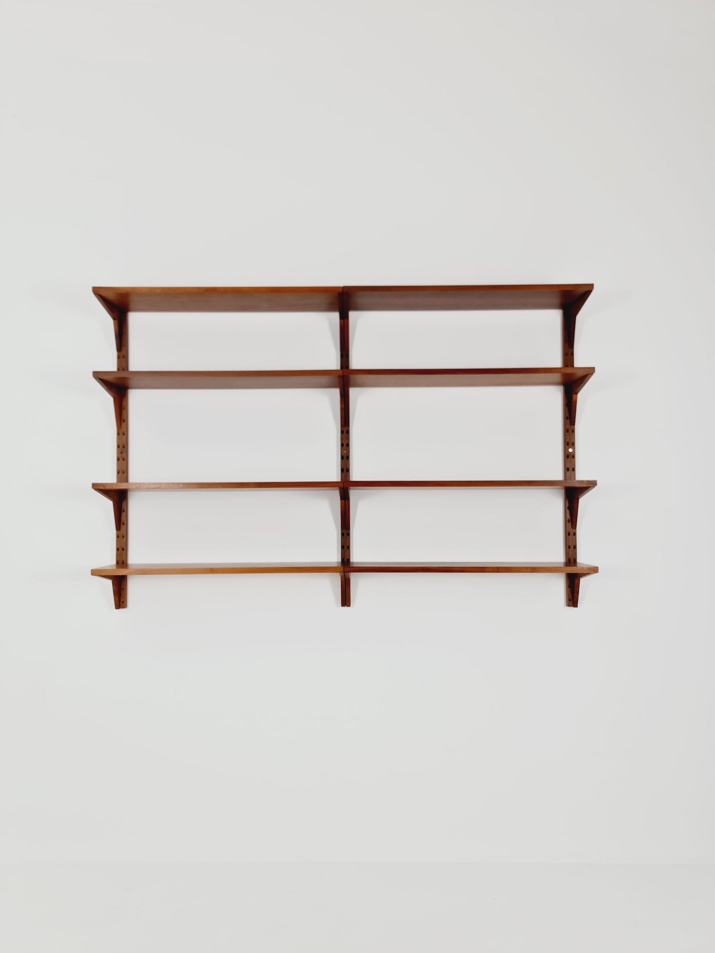 Midcentury Danish walnut Wall-Mounted Shelving Unit, by Poul Cadovius, 1960s