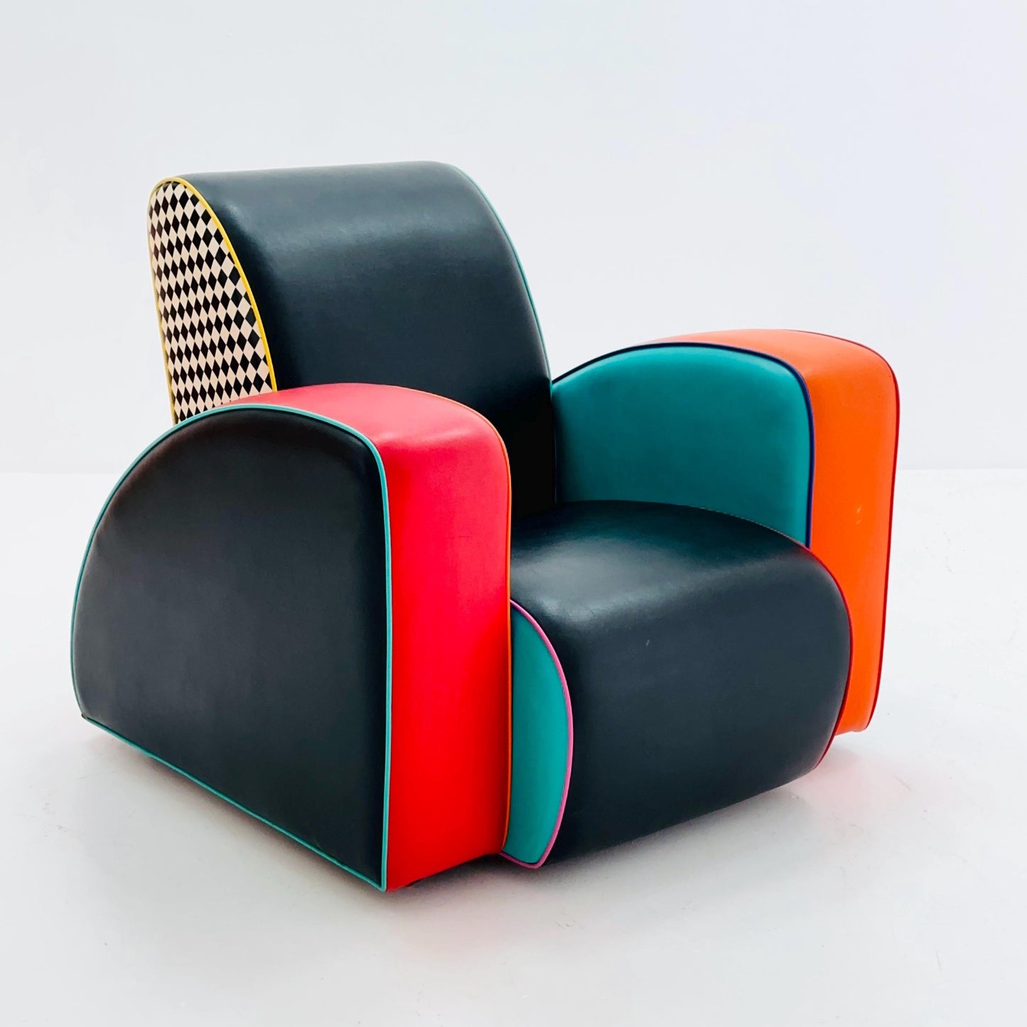 Mid century Harry Segil Pop Art Prismatic "Queen Mary" club chair ,1980s