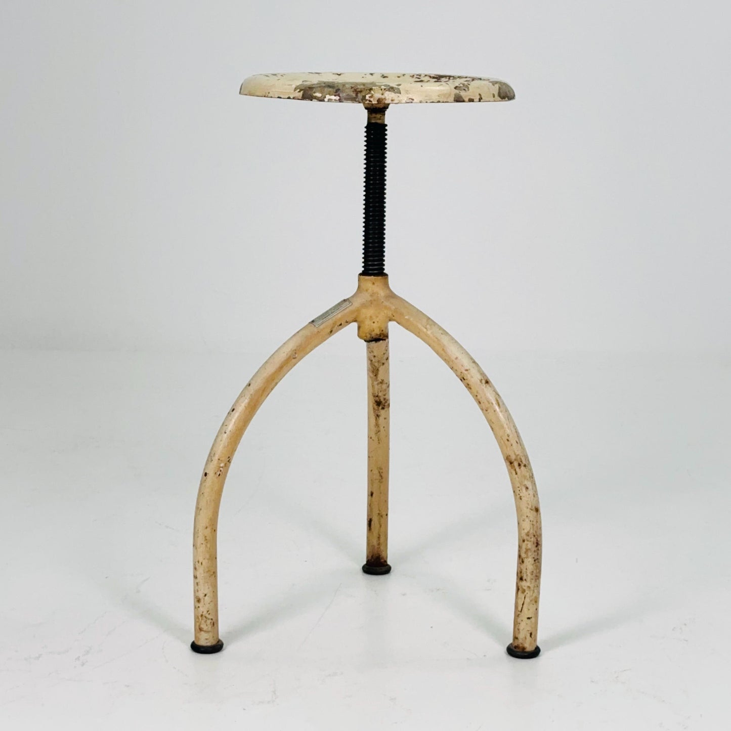 Mid-Century Industrial Adjustable Screw Stool by Ludwig Dellmuth for Chirurg — Germany, 1960s