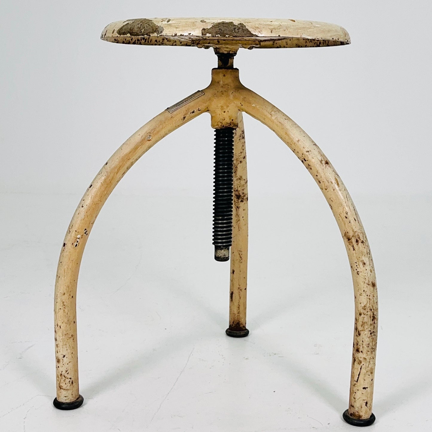 Mid-Century Industrial Adjustable Screw Stool by Ludwig Dellmuth for Chirurg — Germany, 1960s