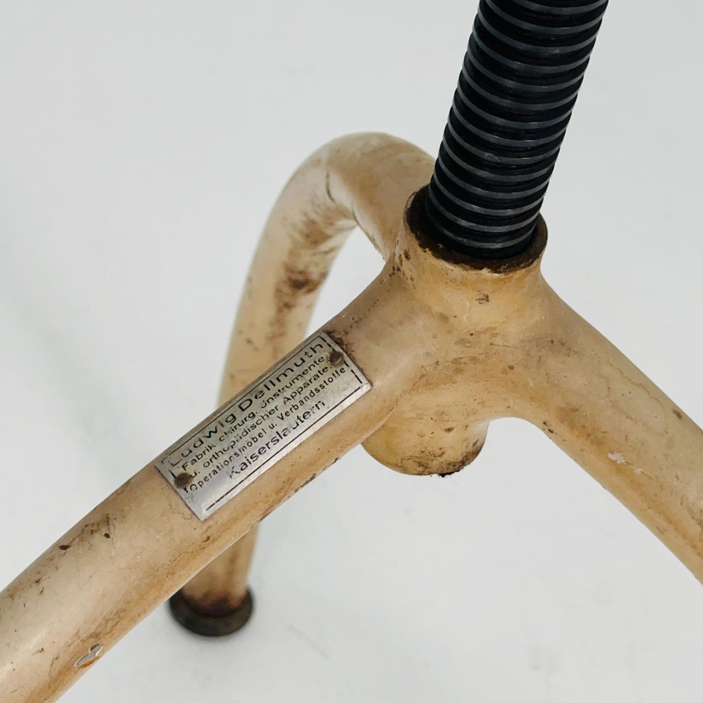 Mid-Century Industrial Adjustable Screw Stool by Ludwig Dellmuth for Chirurg — Germany, 1960s