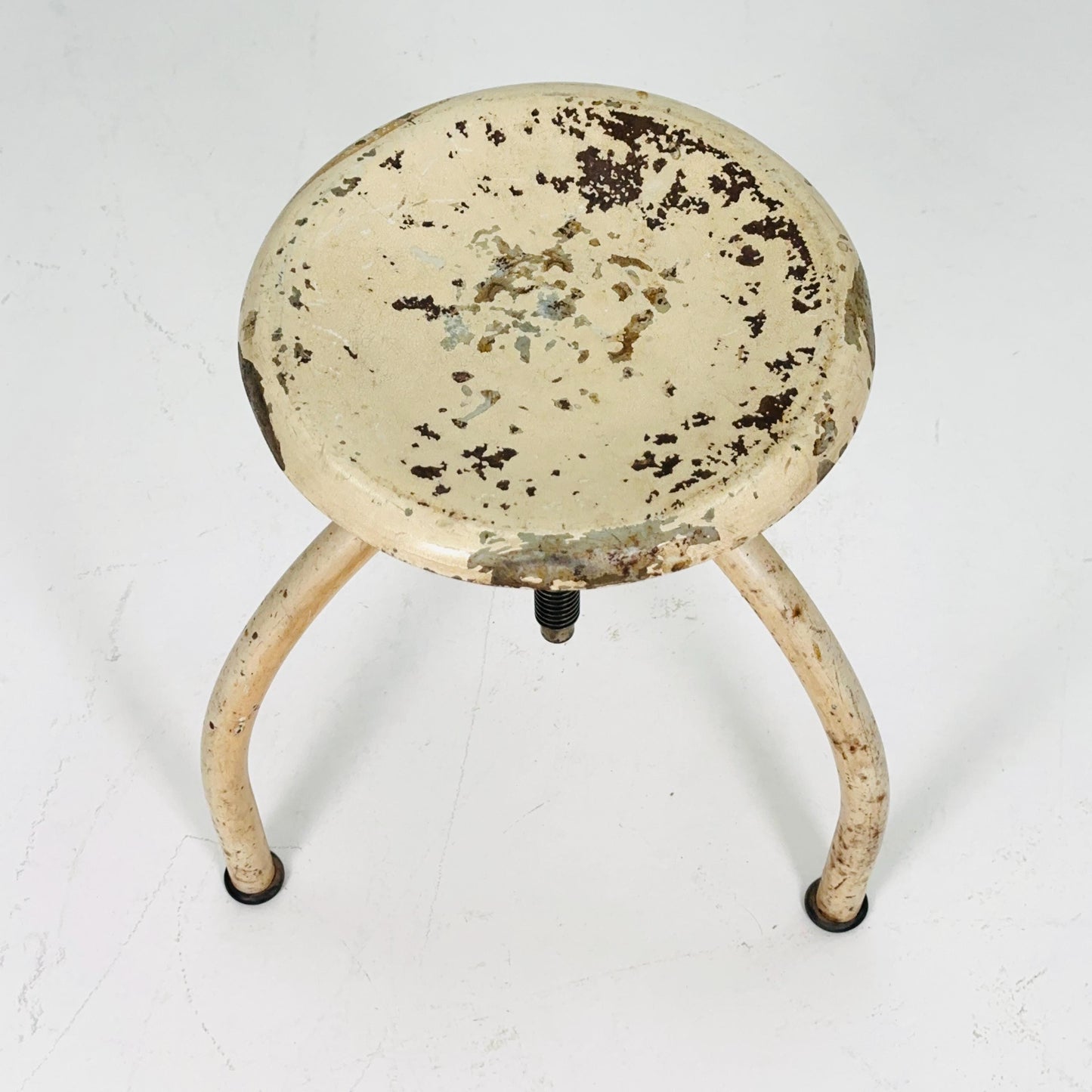 Mid-Century Industrial Adjustable Screw Stool by Ludwig Dellmuth for Chirurg — Germany, 1960s