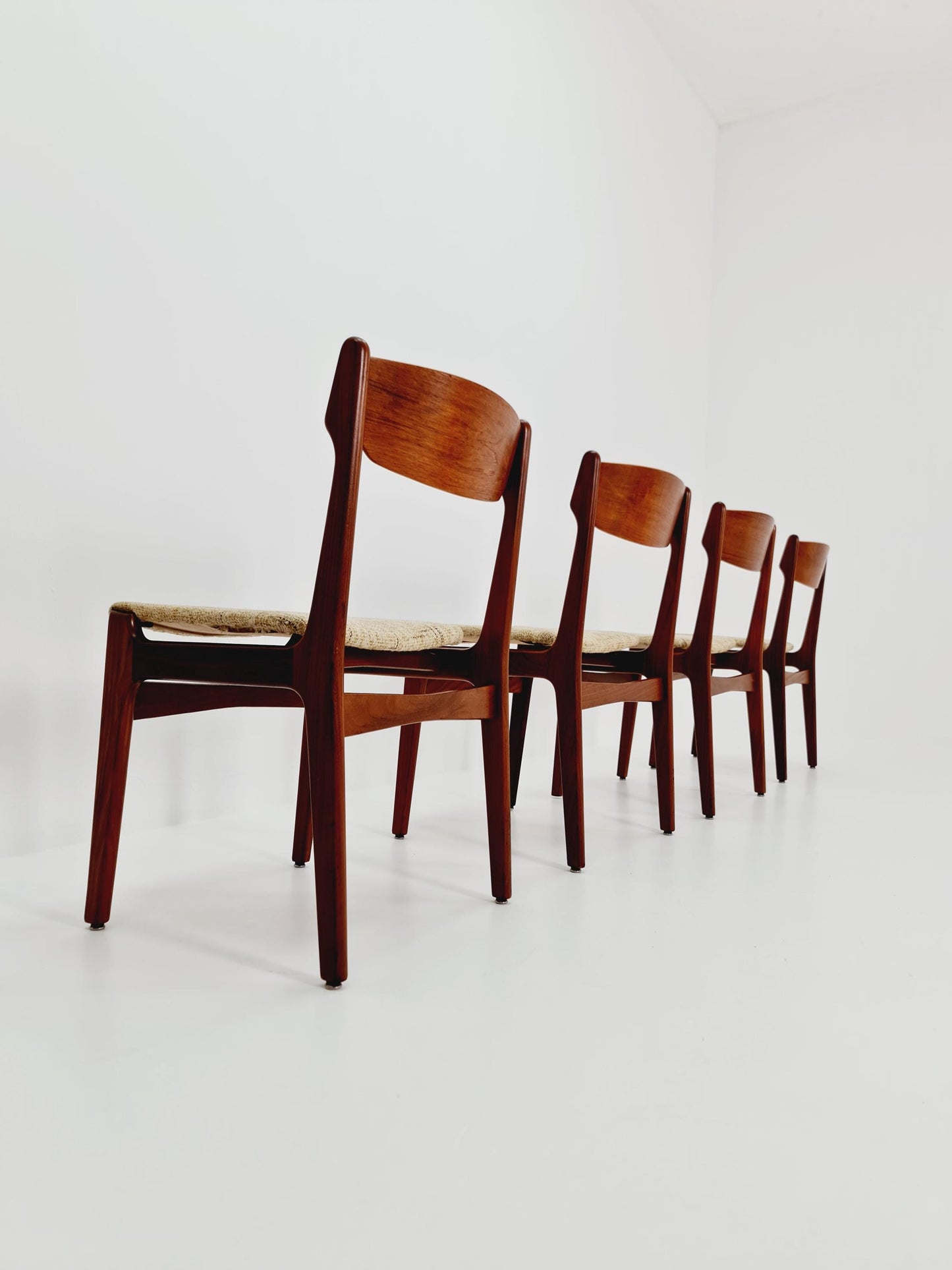 Vintage Danish teak dining/desk chairs by Erik Buch 1960s Set of 4