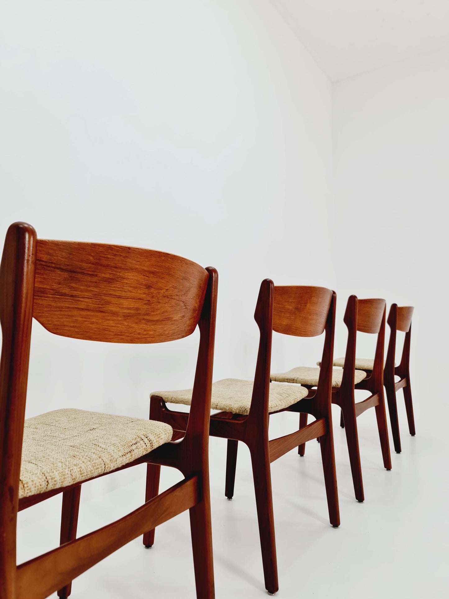 Vintage Danish teak dining/desk chairs by Erik Buch 1960s Set of 4