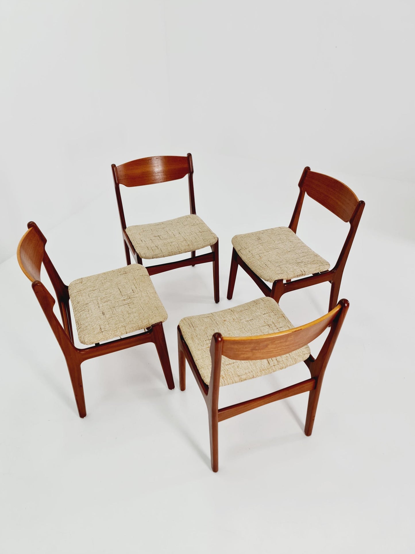 Vintage Danish teak dining/desk chairs by Erik Buch 1960s Set of 4