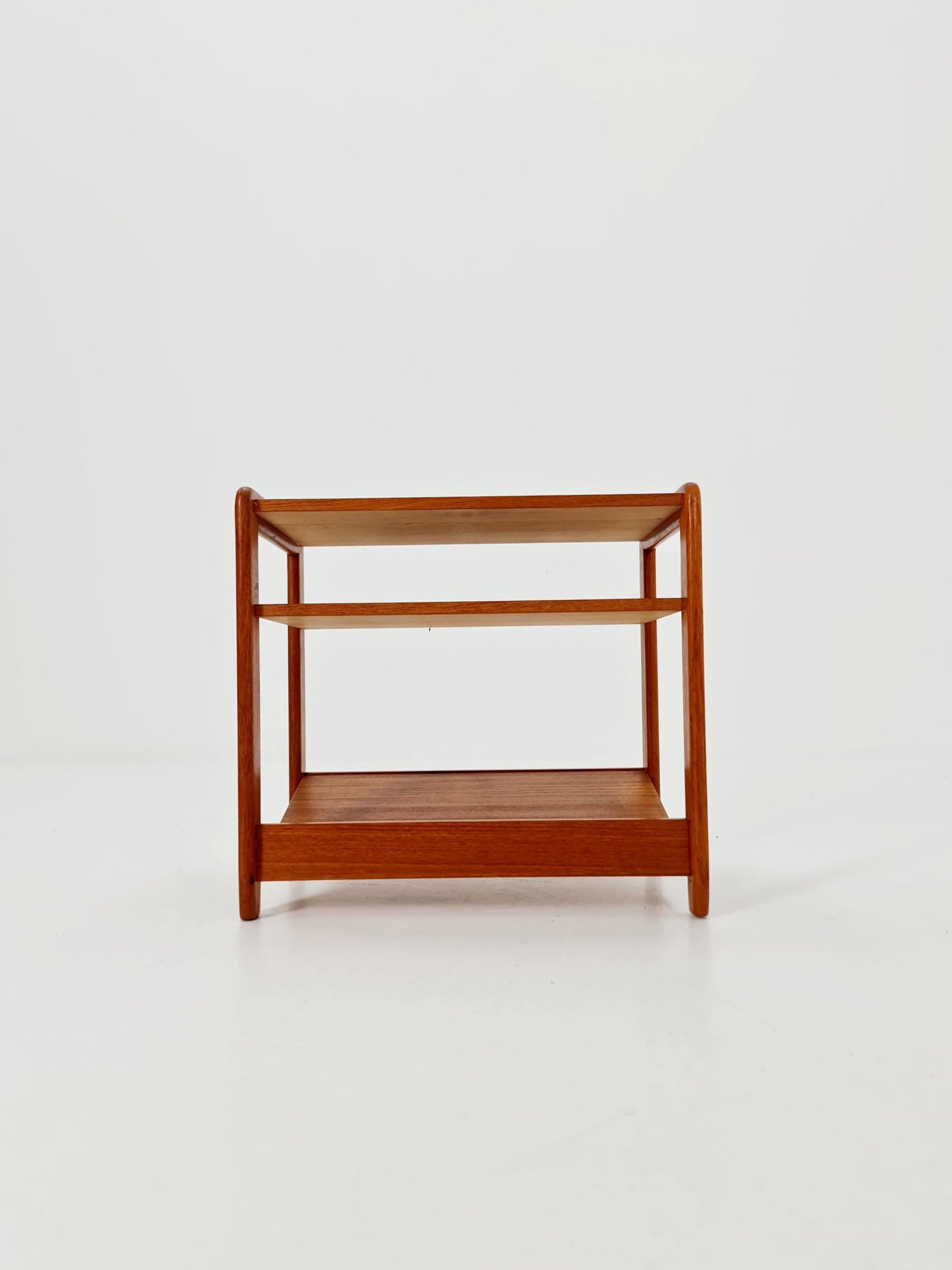 Midcentury Vintage Teak Danish Side table/ Bedside table/ with News Paper shelf