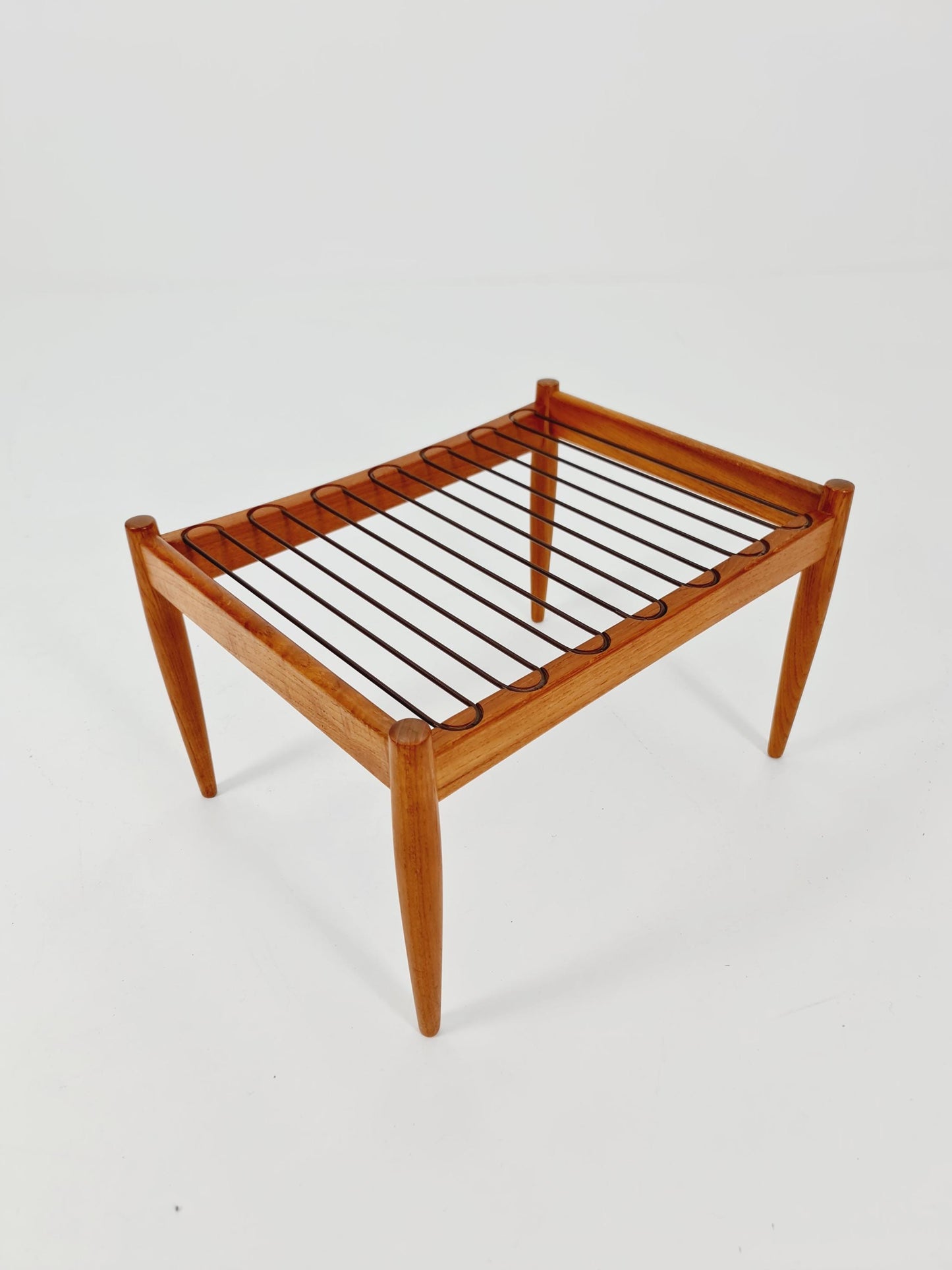 Vintage Danish teak stool ottoman by Kai Kristiansen for Magnus Olsen , 1960s