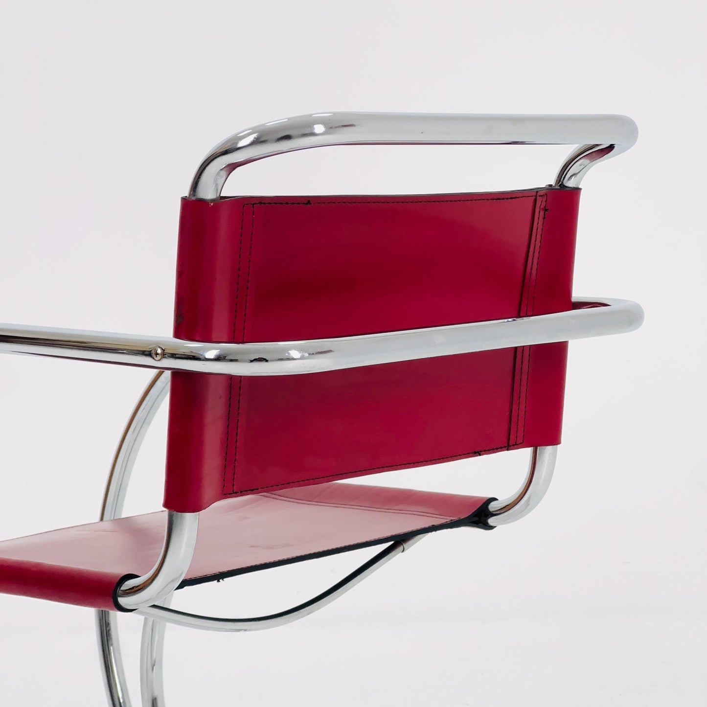 Mid century Cantilever Freischwinger MR20 Armchair by Ludwig Mies van der Rohe for Fasem Italy, 1980s