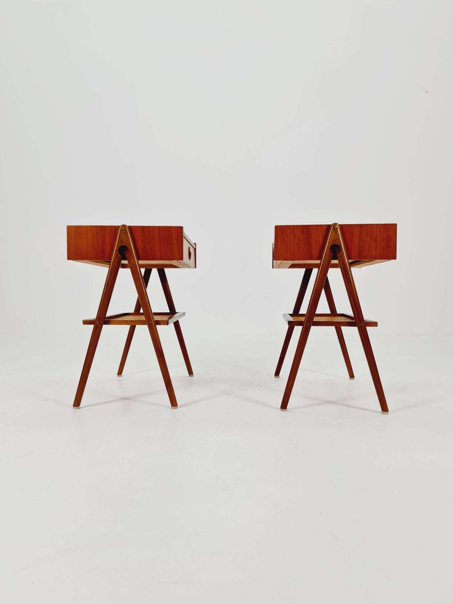 Mid century Danish teak side tables/ Bedside tables/ Nightstands, Denmark, 1960s, set of 2