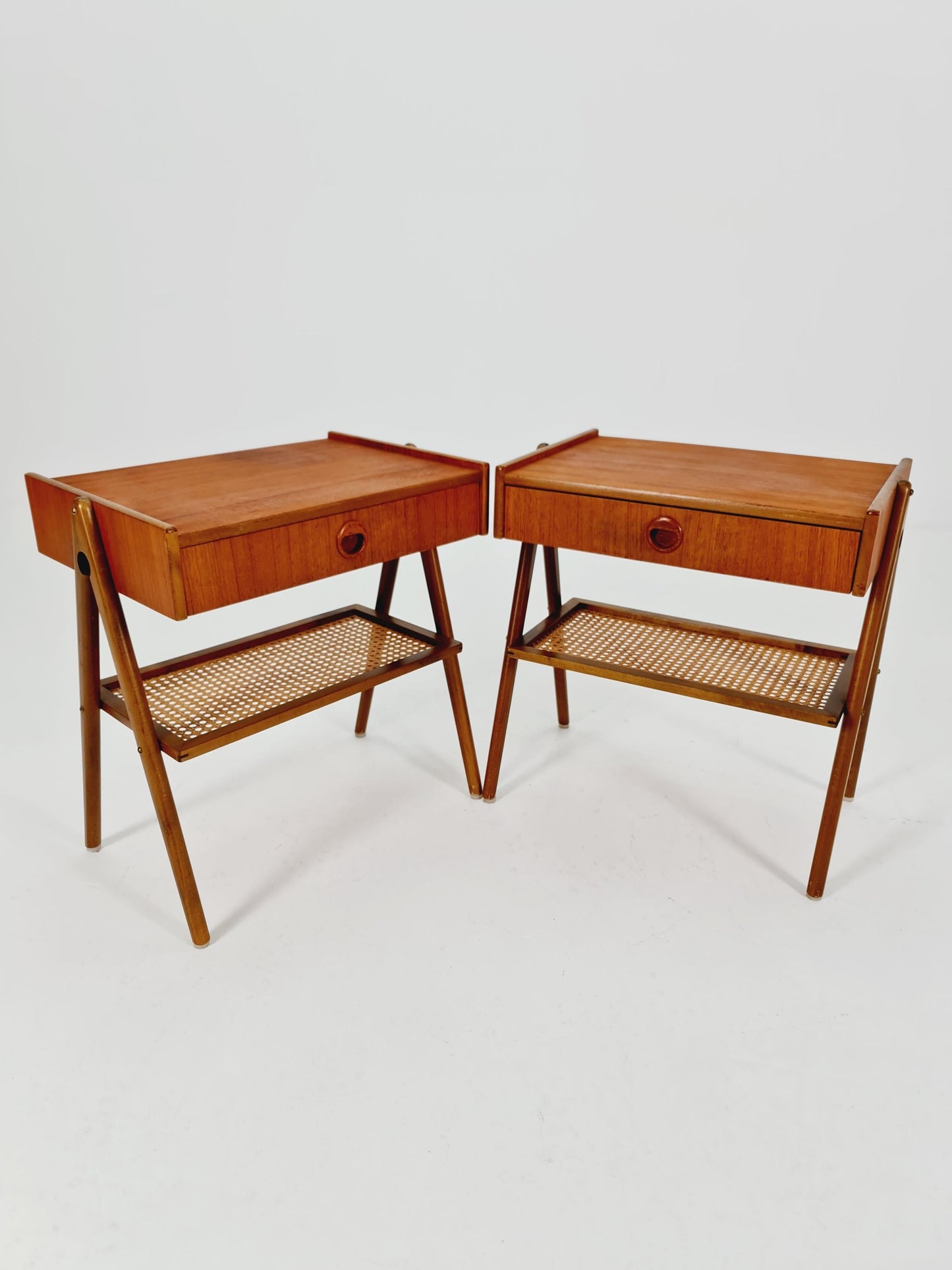 Mid century Danish teak side tables/ Bedside tables/ Nightstands, Denmark, 1960s, set of 2