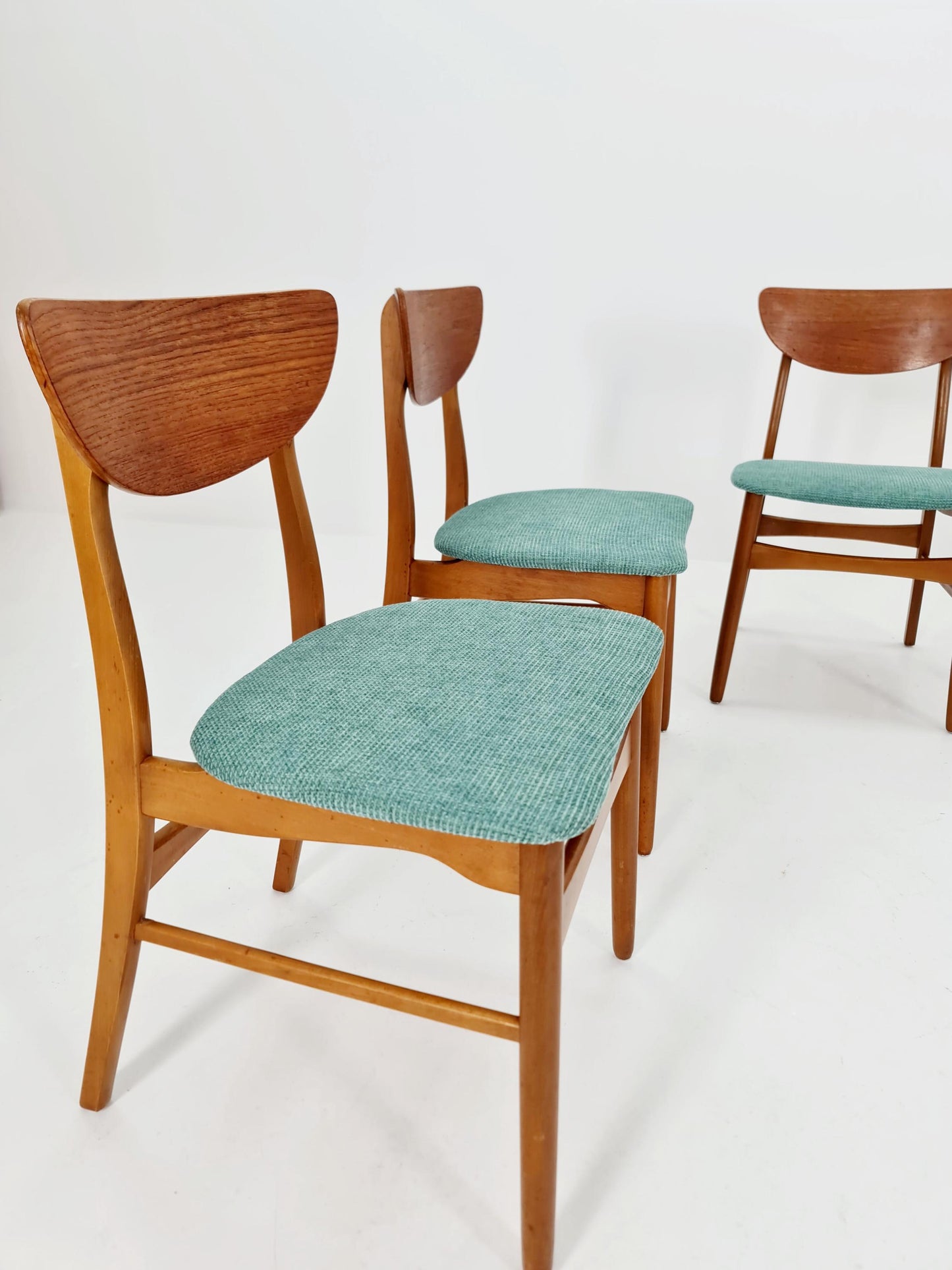 Vintage Danish solid teak dining Chairs, 1960s, Set of 6