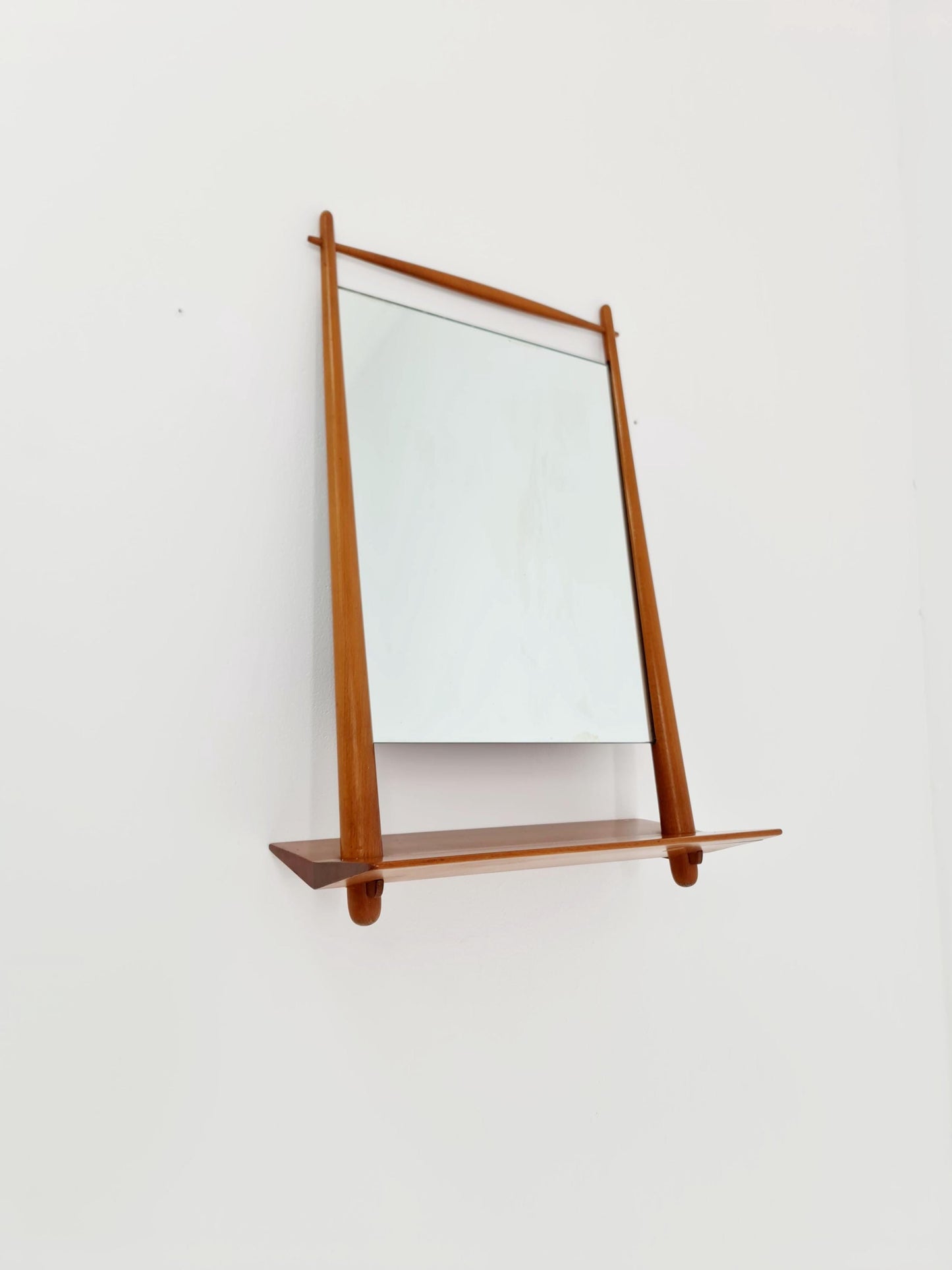 Rare Danish mid-century Modern wall-mounted mirror with shelf , 1960s