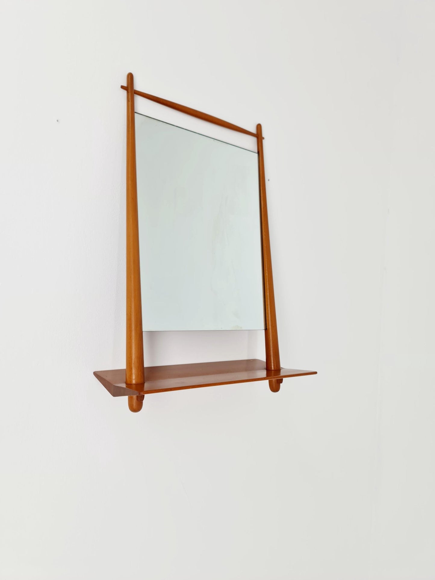 Rare Danish mid-century Modern wall-mounted mirror with shelf , 1960s