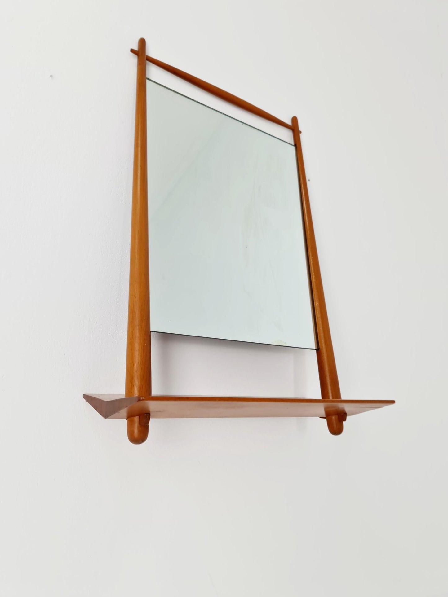 Rare Danish mid-century Modern wall-mounted mirror with shelf , 1960s