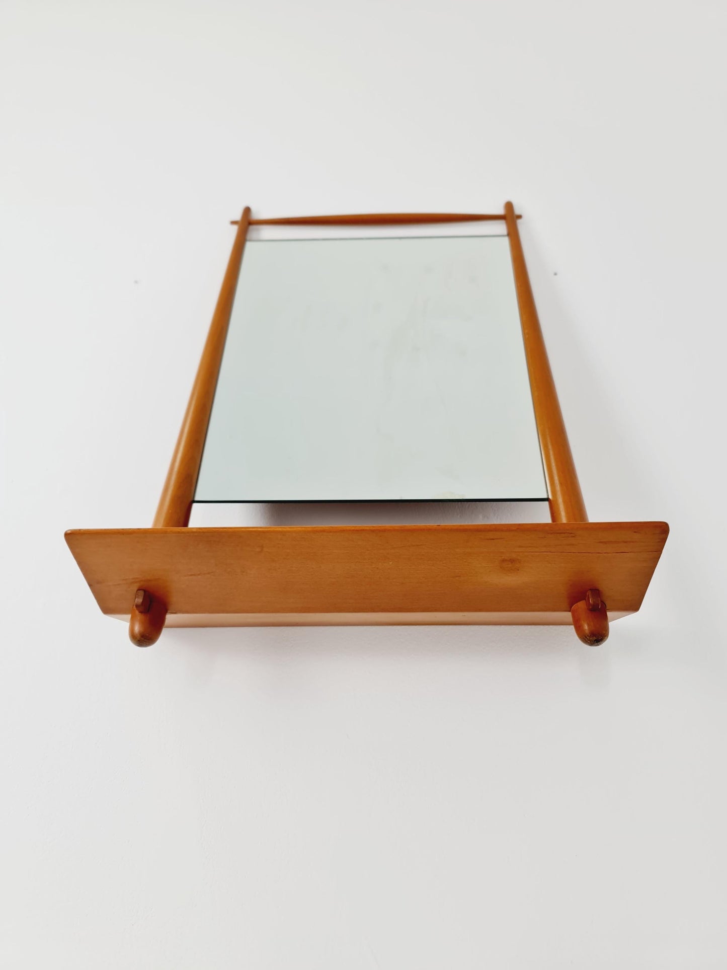 Rare Danish mid-century Modern wall-mounted mirror with shelf , 1960s