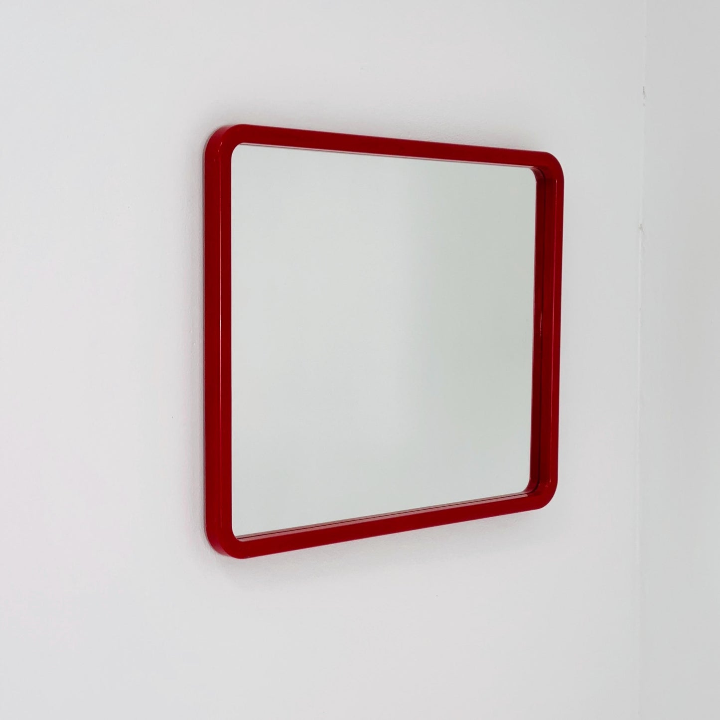 Space Age Red Wall Mirror — Germany 1970s